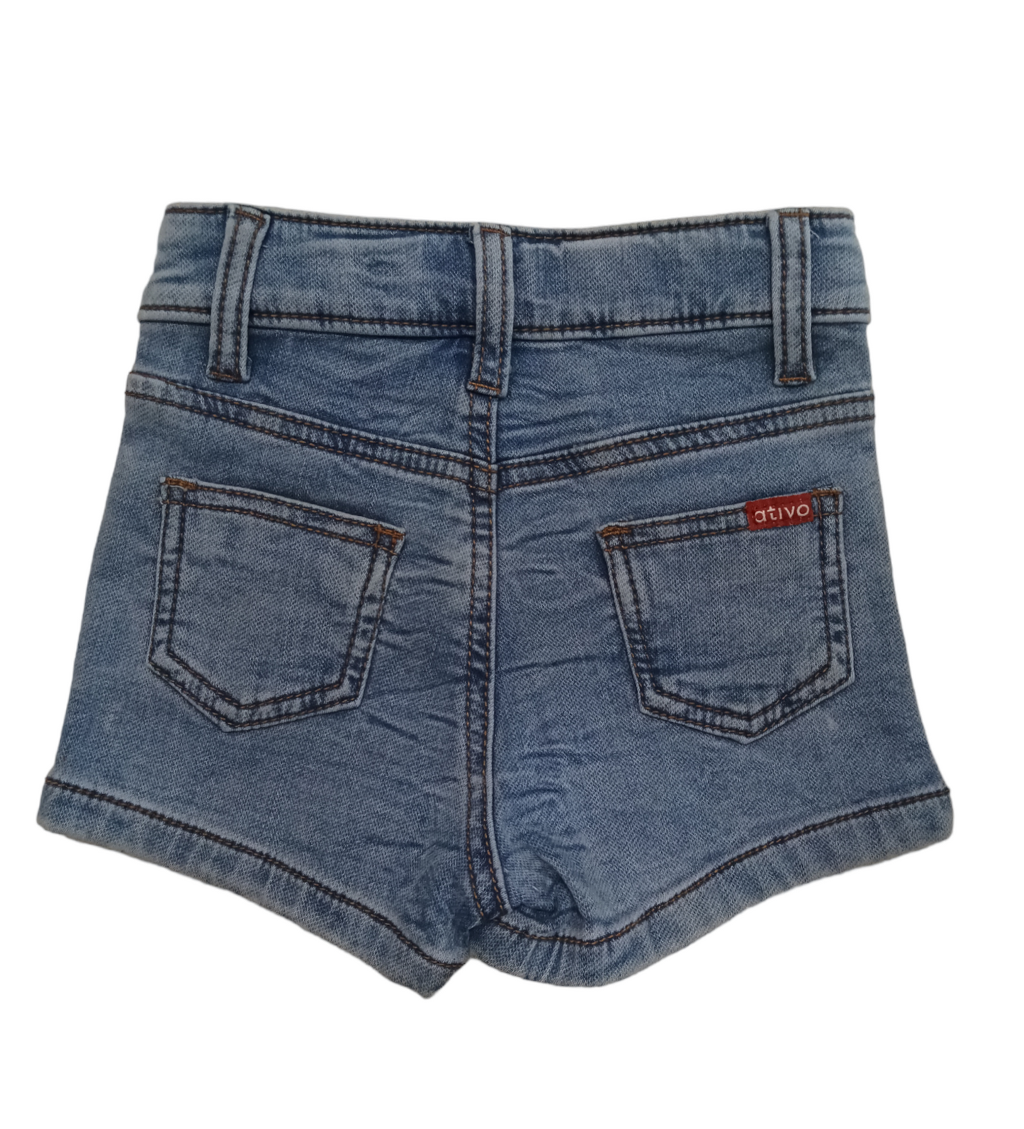 Shorts Invernale Modello Pantaloncino Gonna in Denim Chiaro con Tre Bottoni Ativo Kids Bambina 12-36 Mesi