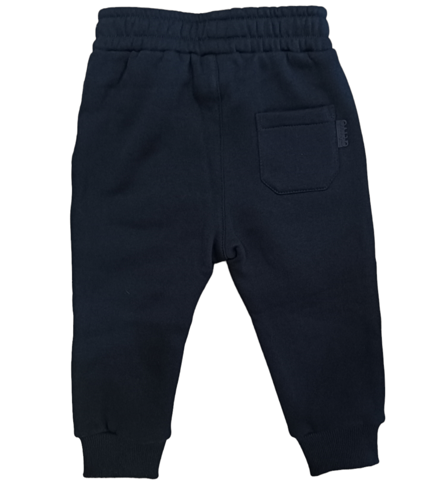 Pantalone Tuta Color Blu Scuro Felpato con Tasche Grandi Ativo Kids Bambino 12-36 Mesi