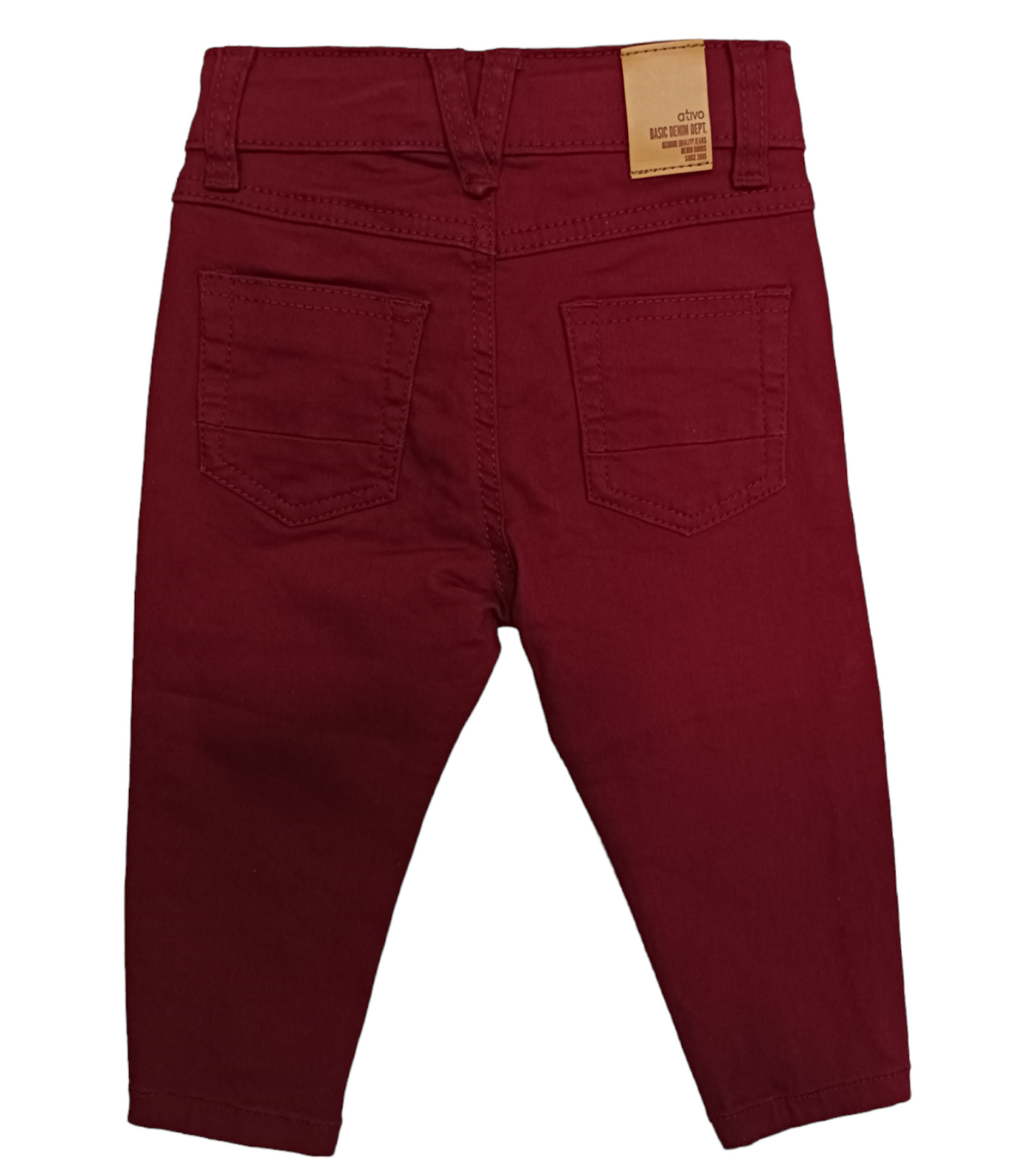 Pantalone in Jersey di Caldo Cotone Color Bordeaux Cinque Tasche Ativo Kids Bambino 6-36 Mesi