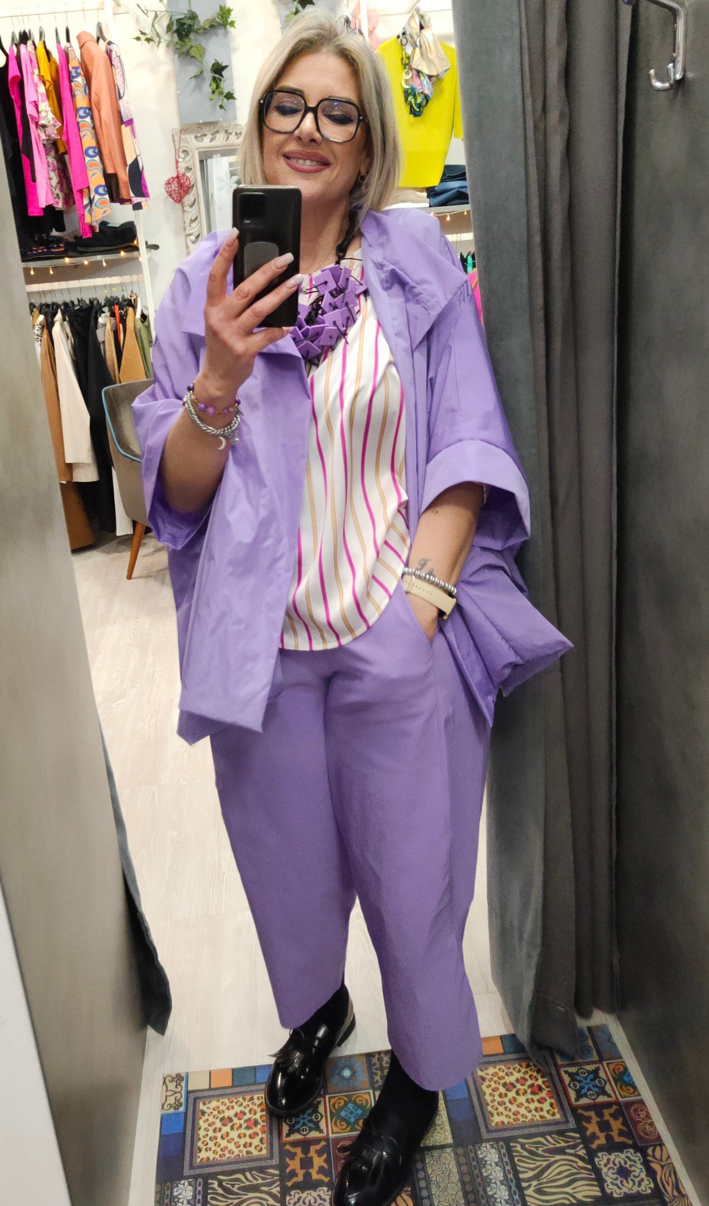 Pantalone Donna Modello Cargo in Tinta Unita