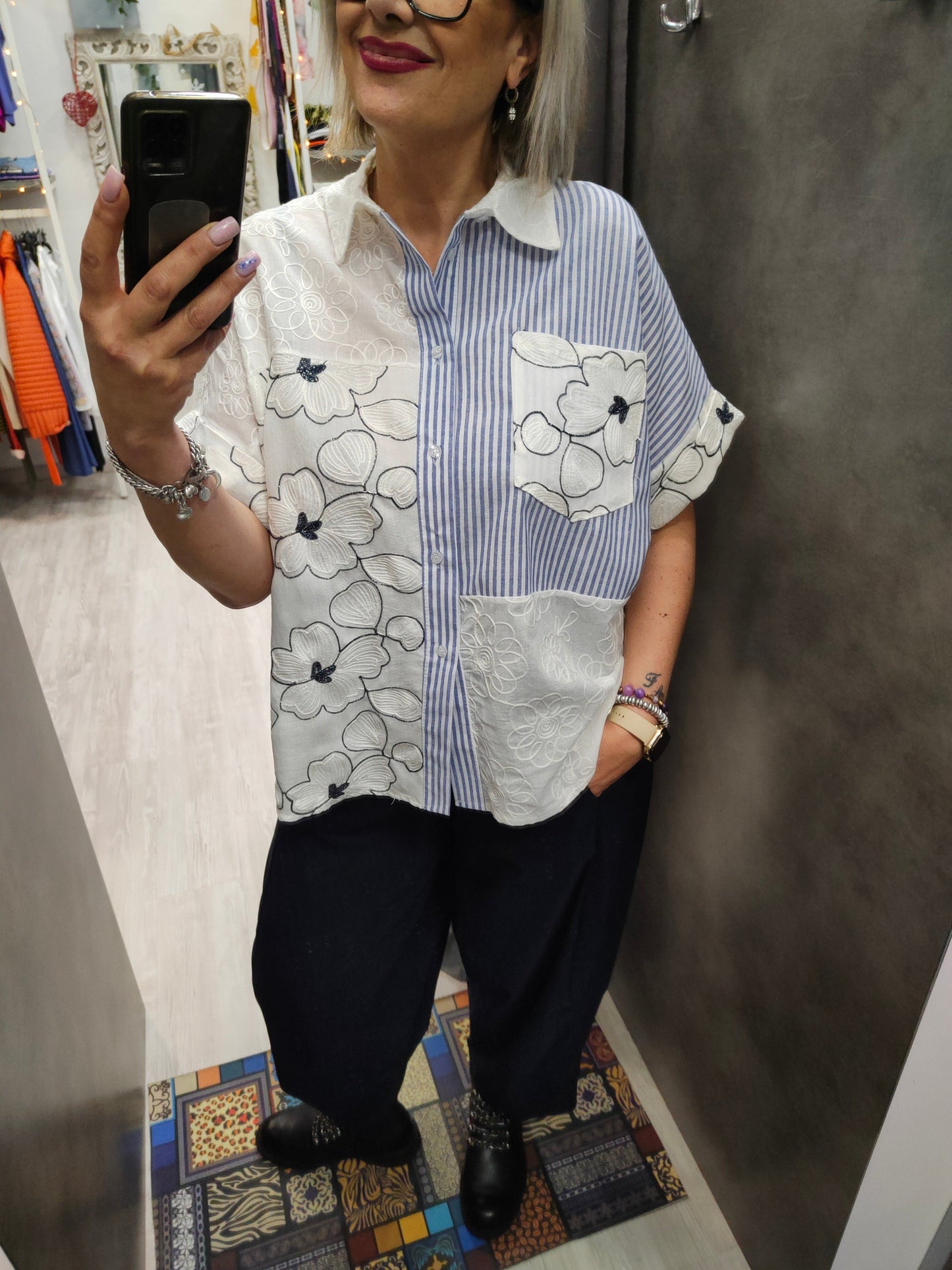 Pantalone Donna Modello Cargo in Tinta Unita