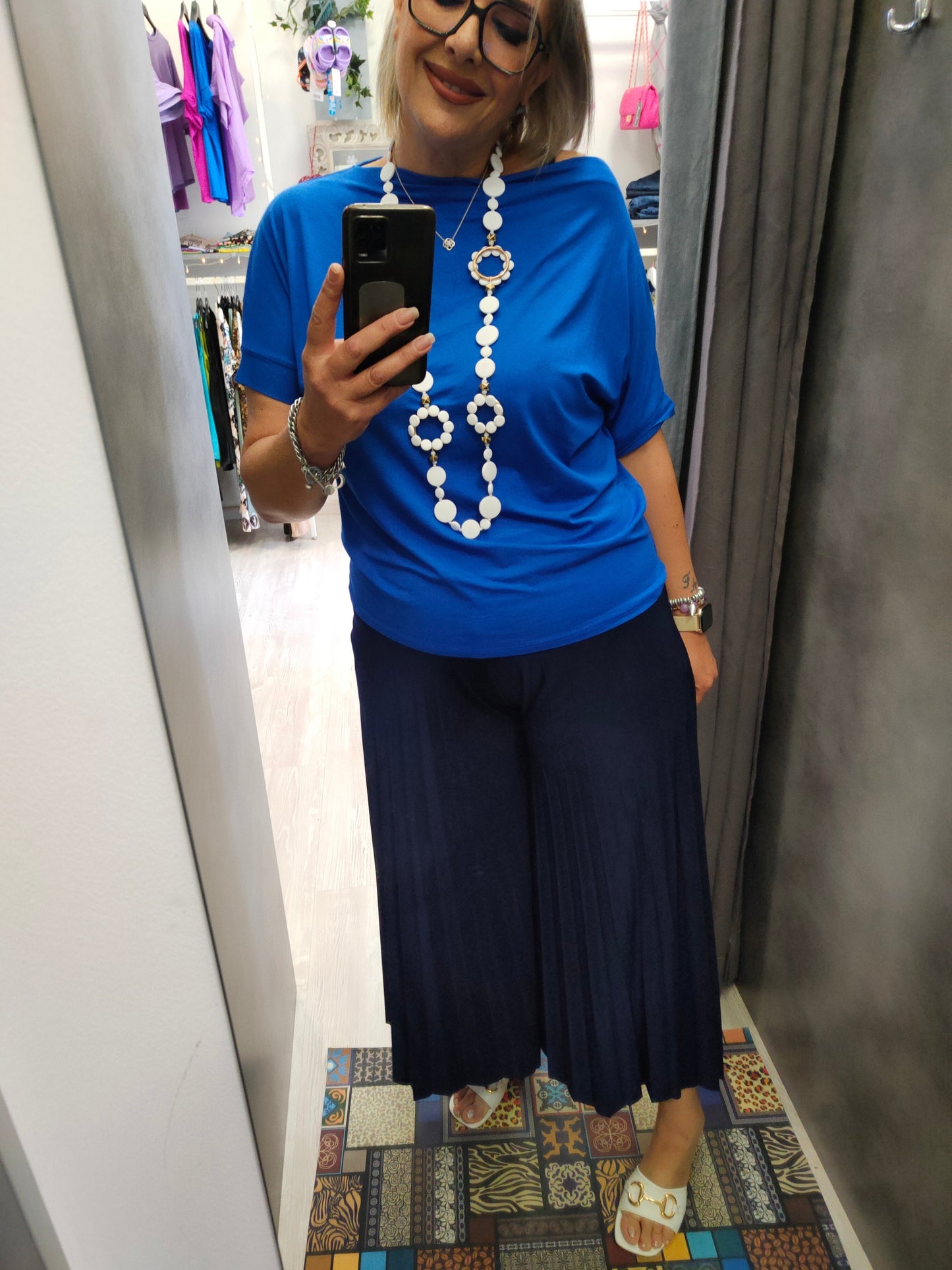 Pantalone Donna Plissé Modello Pantagonna