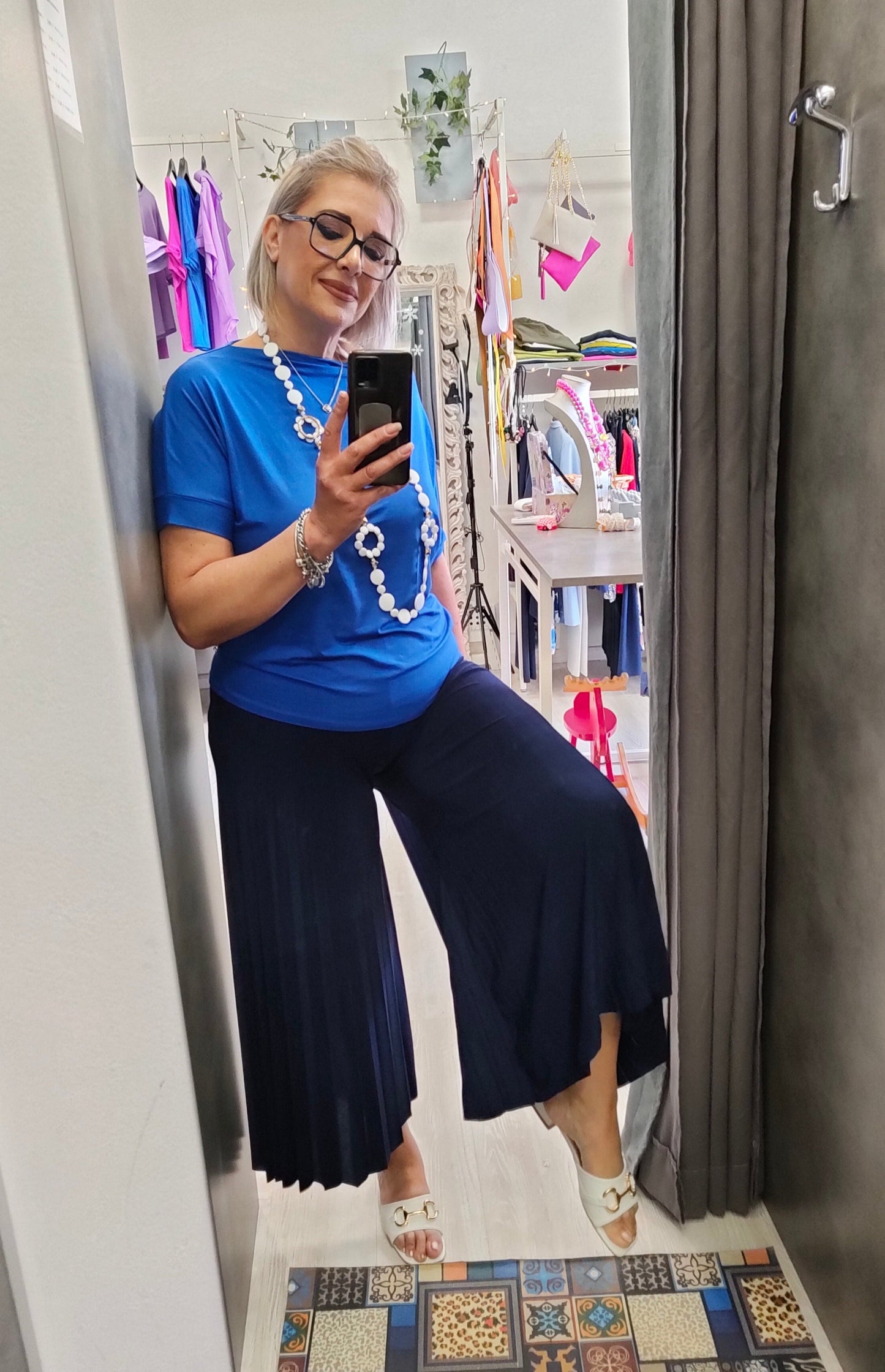 Pantalone Donna Plissé Modello Pantagonna