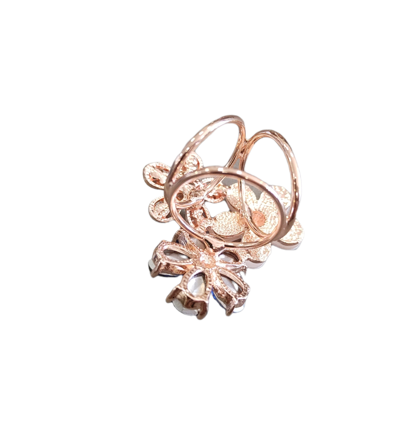 Anello Ferma Foulard o Sciarpe Argentato Nodo Intrecciato con Strass