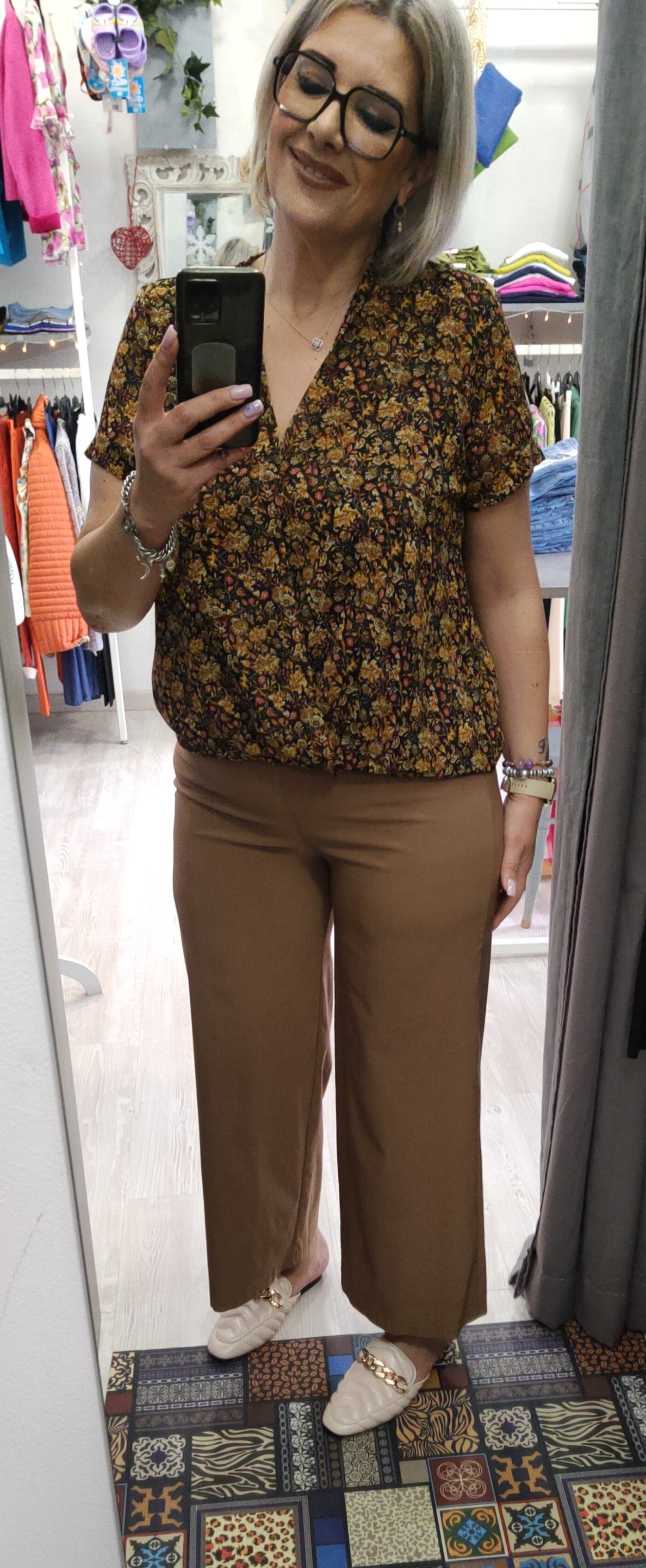 Pantalone Donna Cropped in Viscosa Elasticizzato