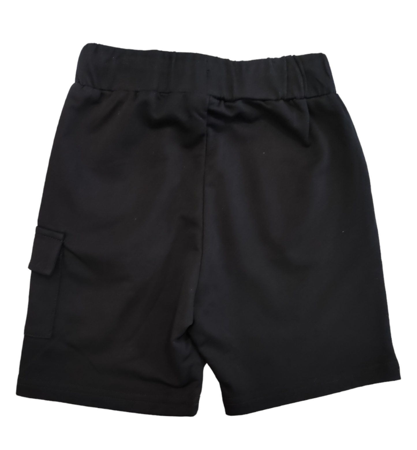 Pantaloncino Modello Bermuda Nero con Taschino Laterale Bambino/Ragazzo 4-14 Anni