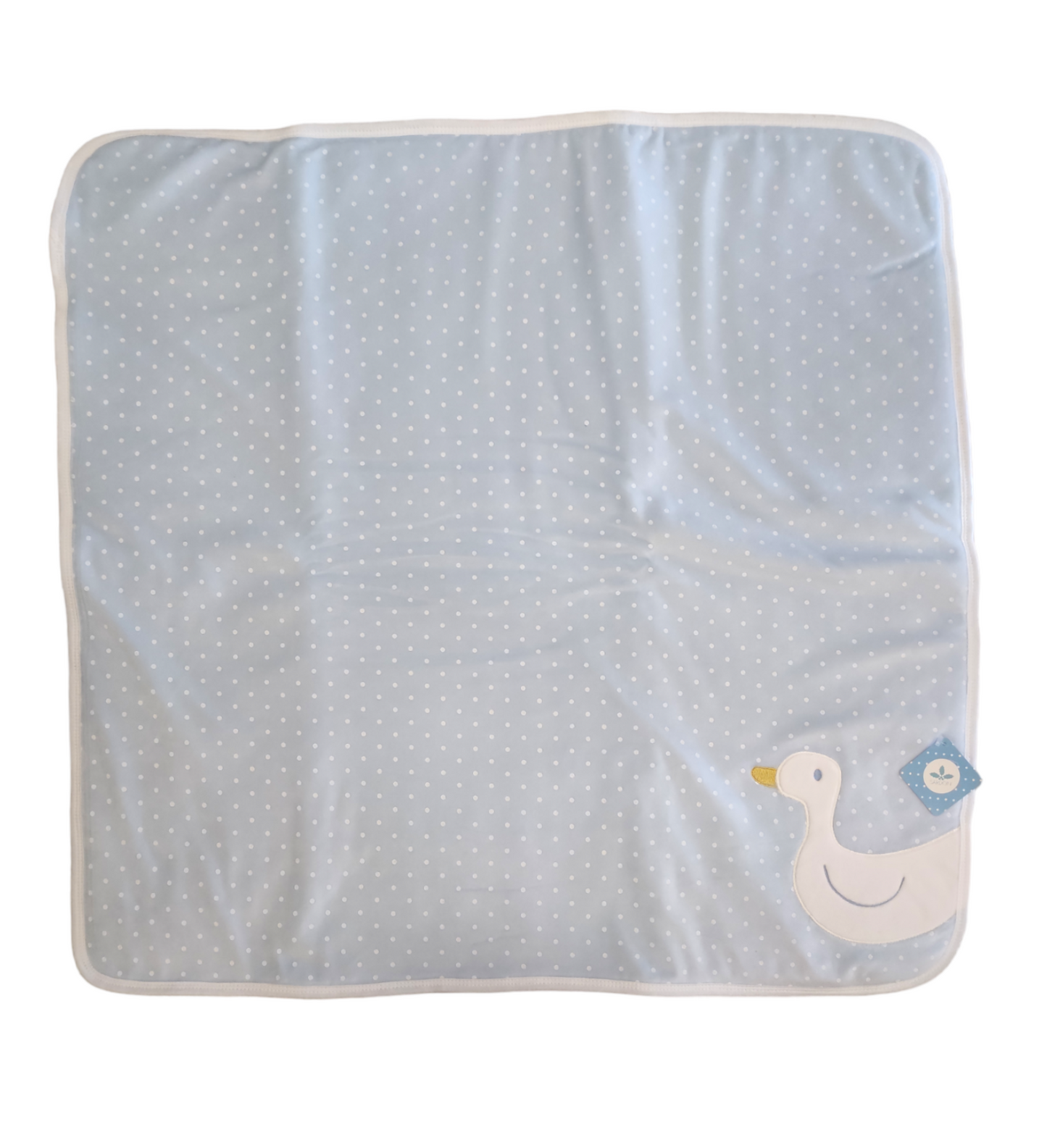 Coperta Celeste Invernale Imbottita Culla e Carrozzina 77x74 cm Neonato Ricamata Oca Sardon