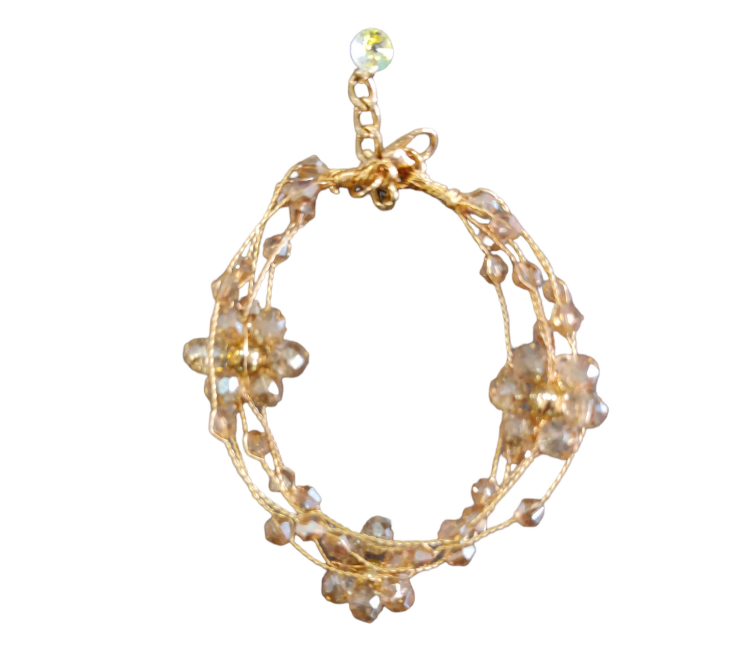 Bracciale Donna Multi filo con Fiorellini e Punti Luce