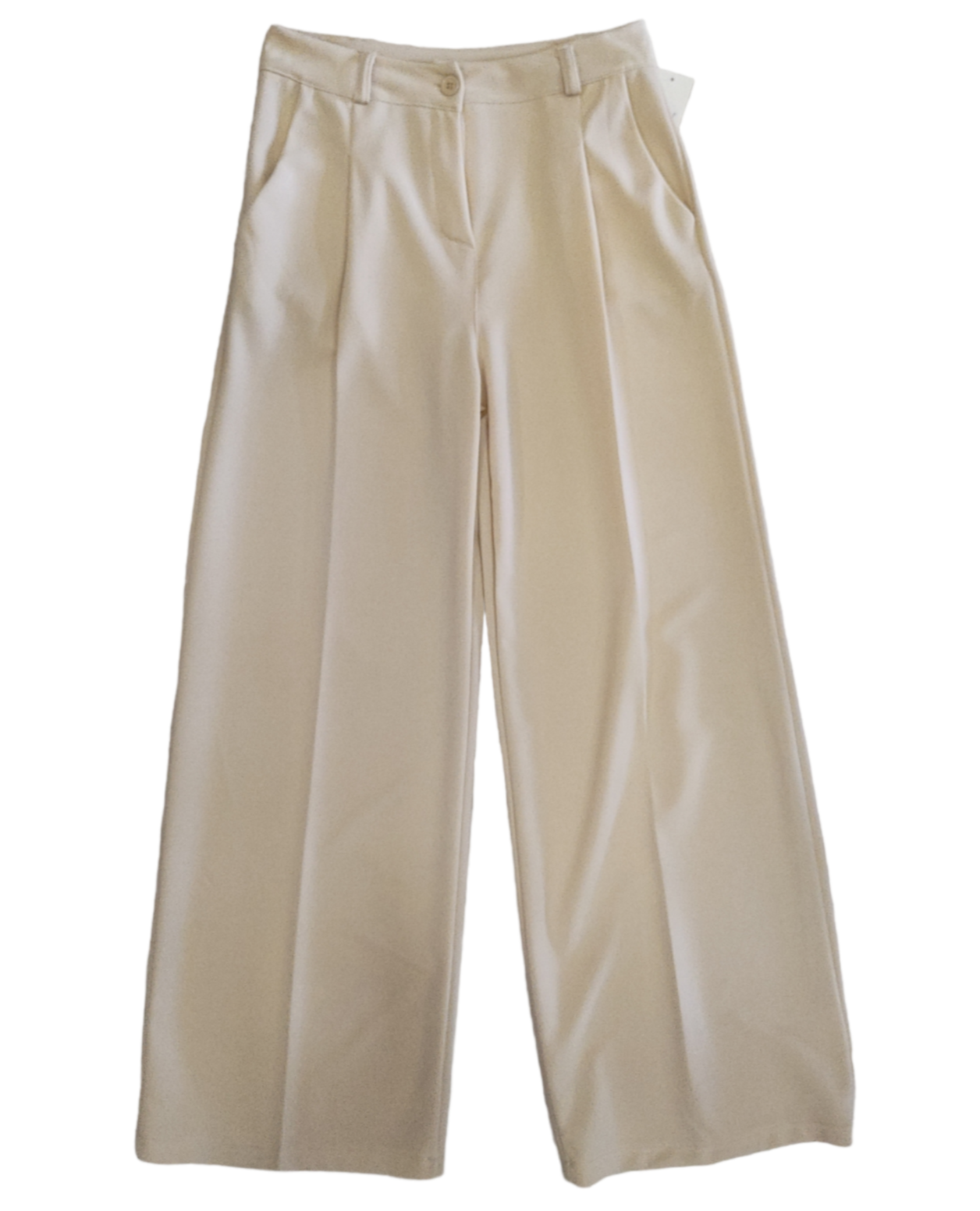 Pantalone Donna a Palazzo Elasticizzato Modello Wide con Pinces