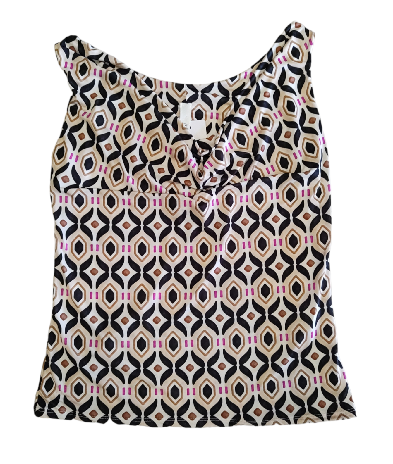 Top in Maglina a Fantasia con Scollo a Cappuccio