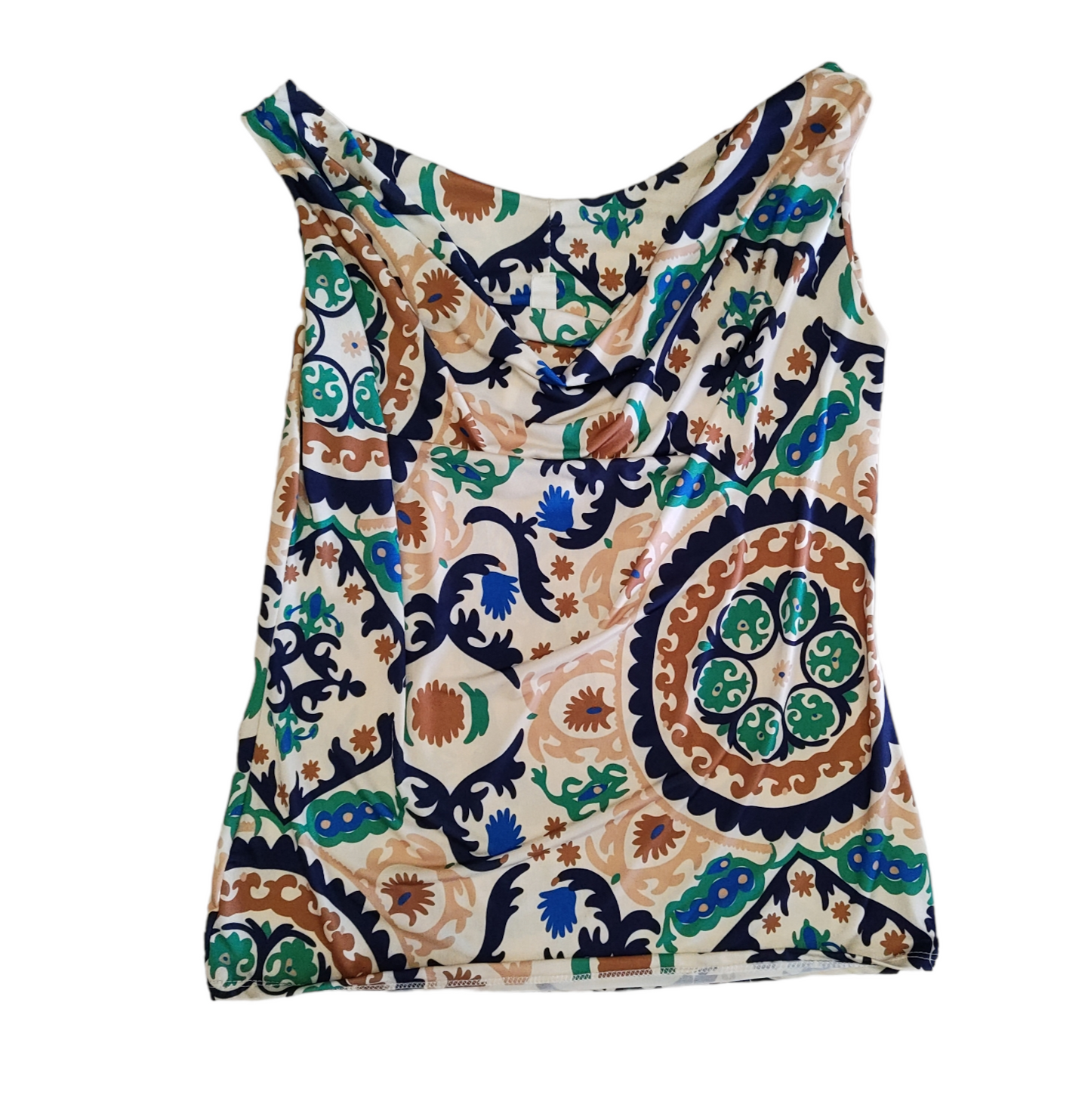 Top in Maglina a Fantasia con Scollo a Cappuccio