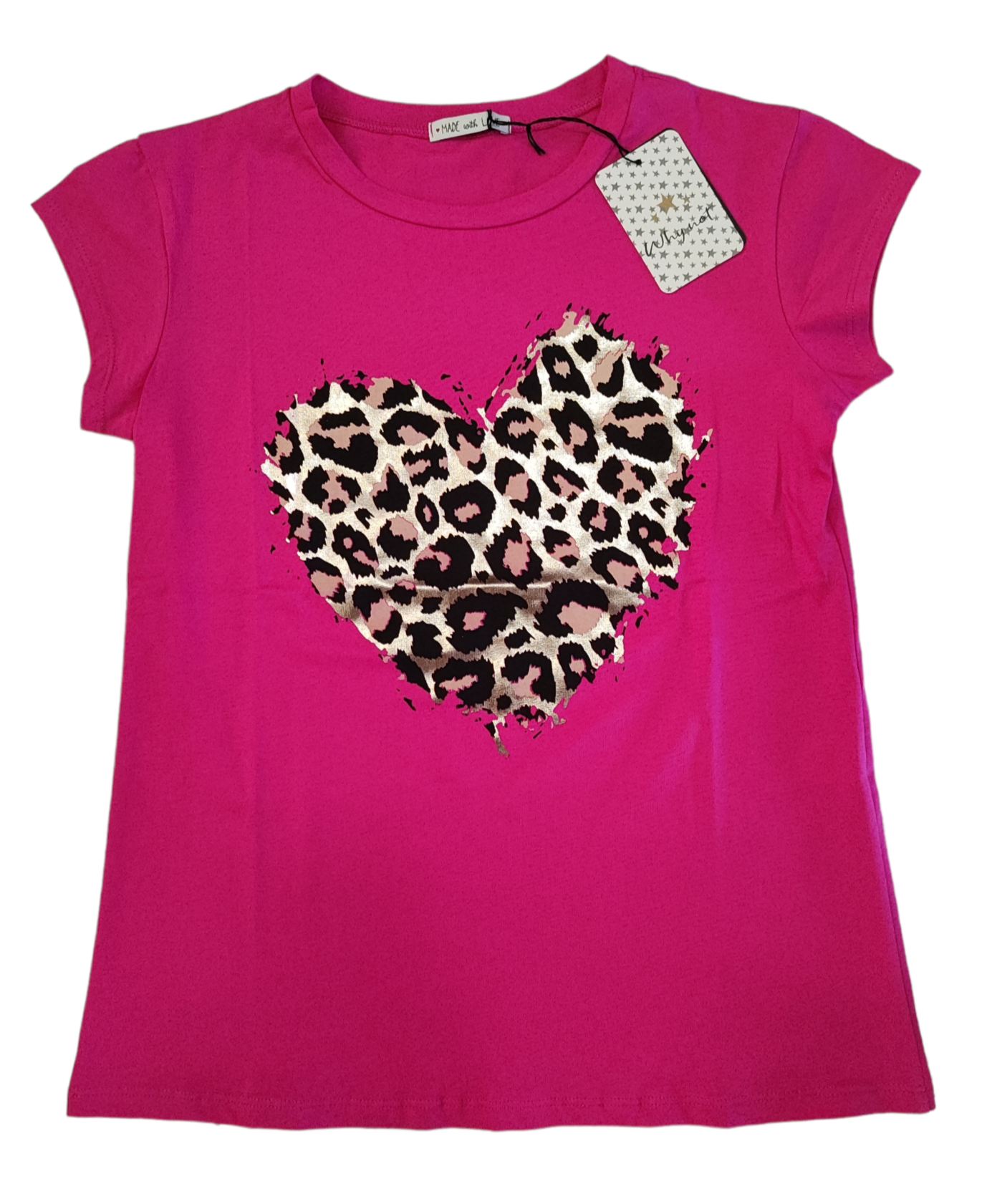 T-shirt Donna Manica Corta in Cotone Colorato con Stampa Lucida Taglia Unica