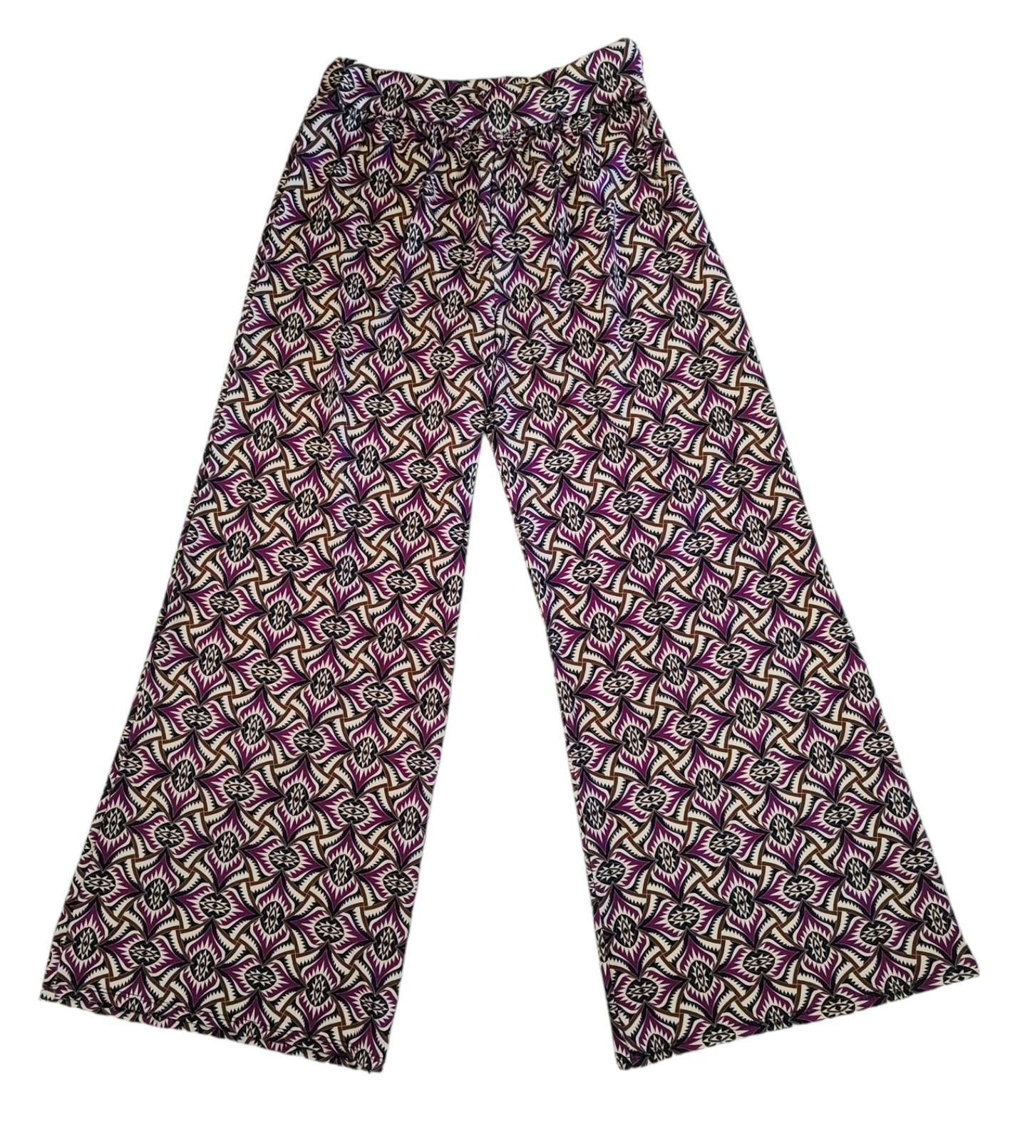 Pantalone Palazzo in Jersey di Maglina Autunnale a Fantasia