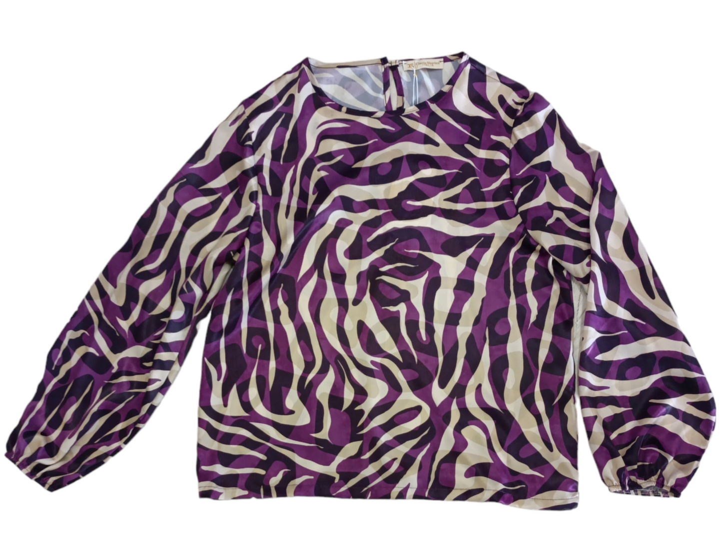 Camicia Donna Clarin Shavien a Manica Lunga con Elastico al Polsino in Fantasia Astratta
