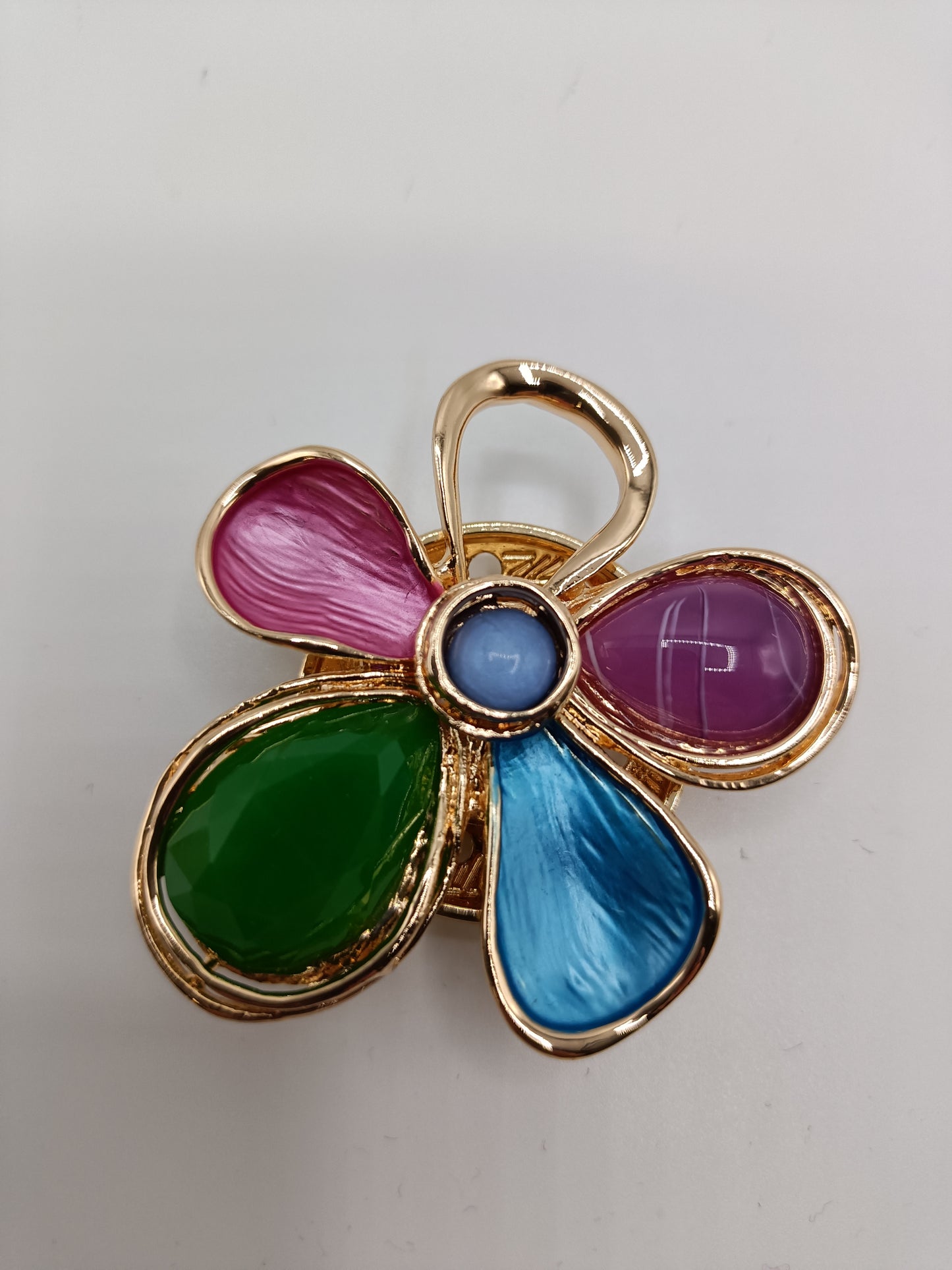 Spilla Calamitata Decorativa senza Ago perché Provvista di una Potente Calamita - Multicolore a forma di fiore