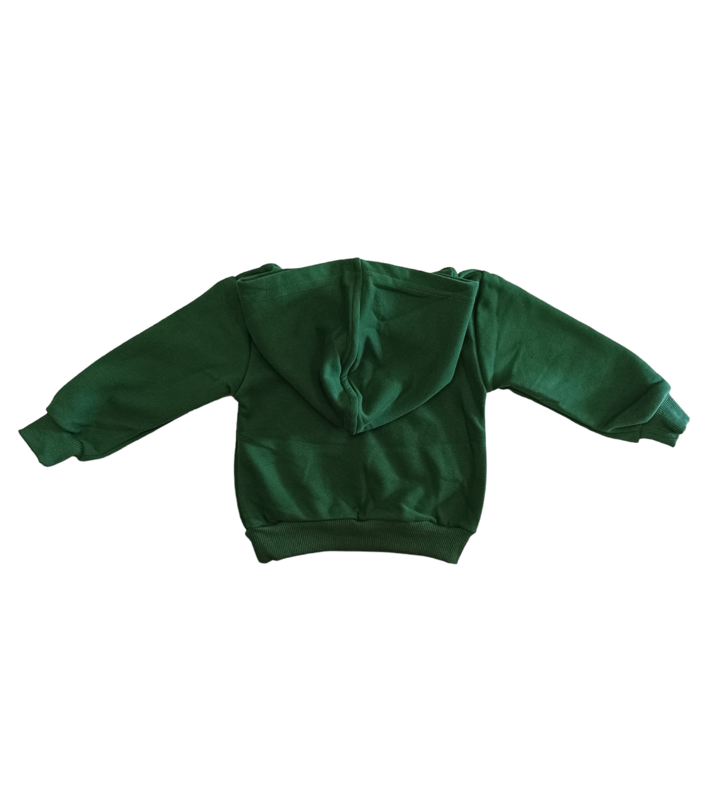 Felpa Colore Verde Bosco in Caldo Cotone con Cappuccio Ricamata Ativo Kids Bambina 12-36 Mesi