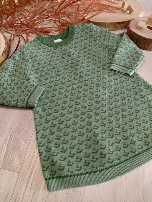 Vestitino Bambina in Maglia Color Verde Pastello Maglioncino Ativo Kids Bambina 6-36 Mesi