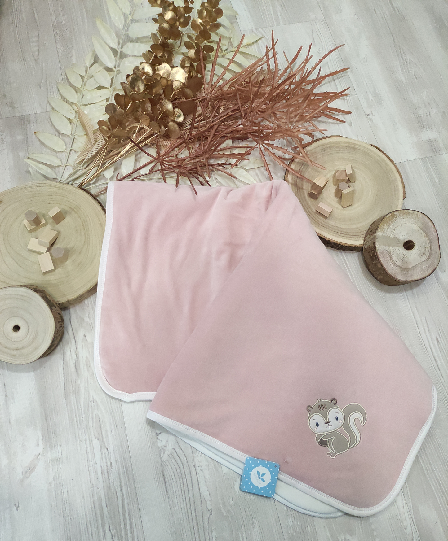 Coperta Invernale Imbottita in Ciniglia Rosa Antico 77x74 cm Neonata Culla Carrozzina Sardon