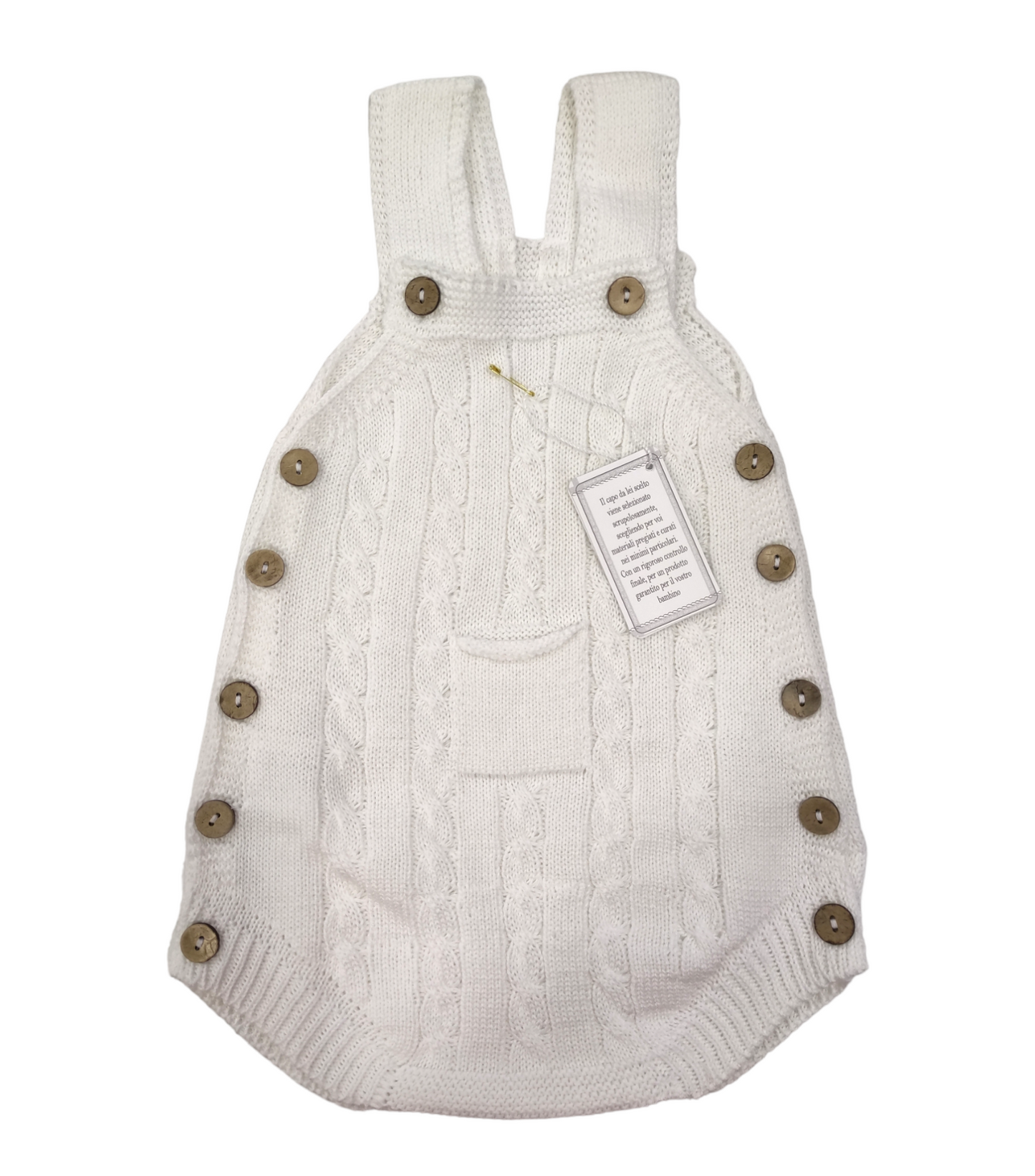 Pagliaccetto Panna Modello Salopette Cotone Estivo Bambino/Bambina 3/6 - 6/9 Mesi