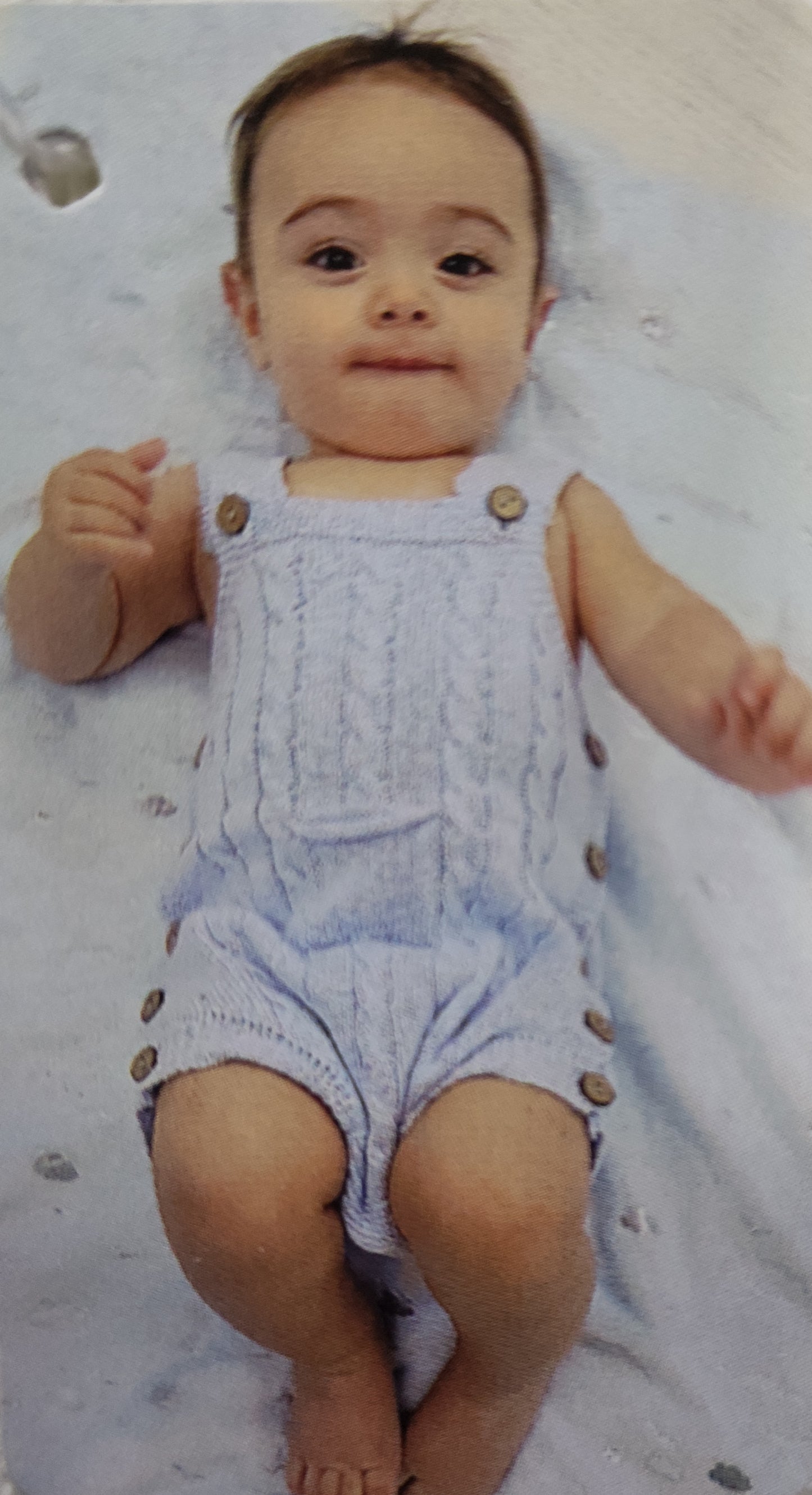 Pagliaccetto Panna Modello Salopette Cotone Estivo Bambino/Bambina 3/6 - 6/9 Mesi