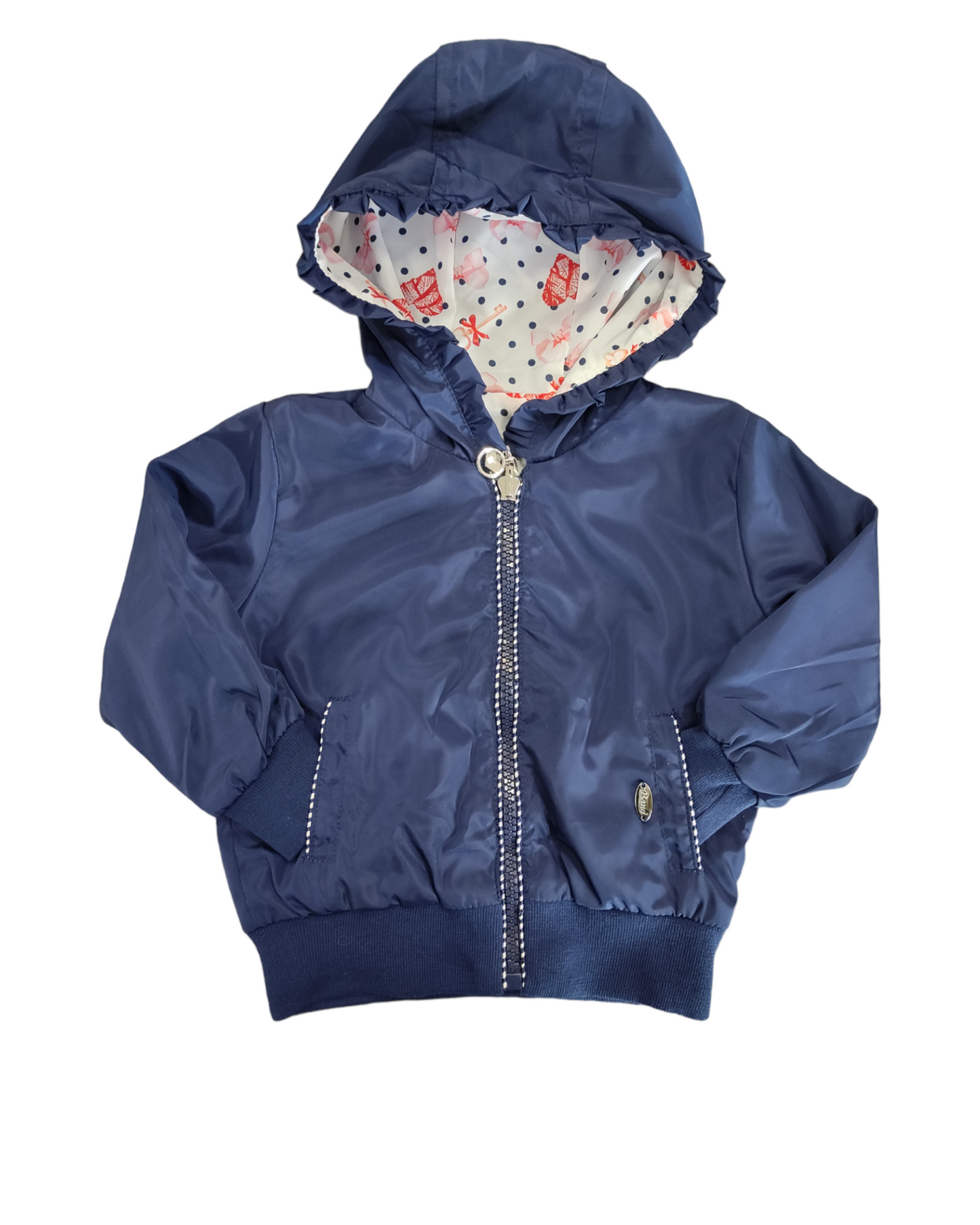Giubbino Reversibile con Cappuccio Primaverile Bambina 12-36 Mesi