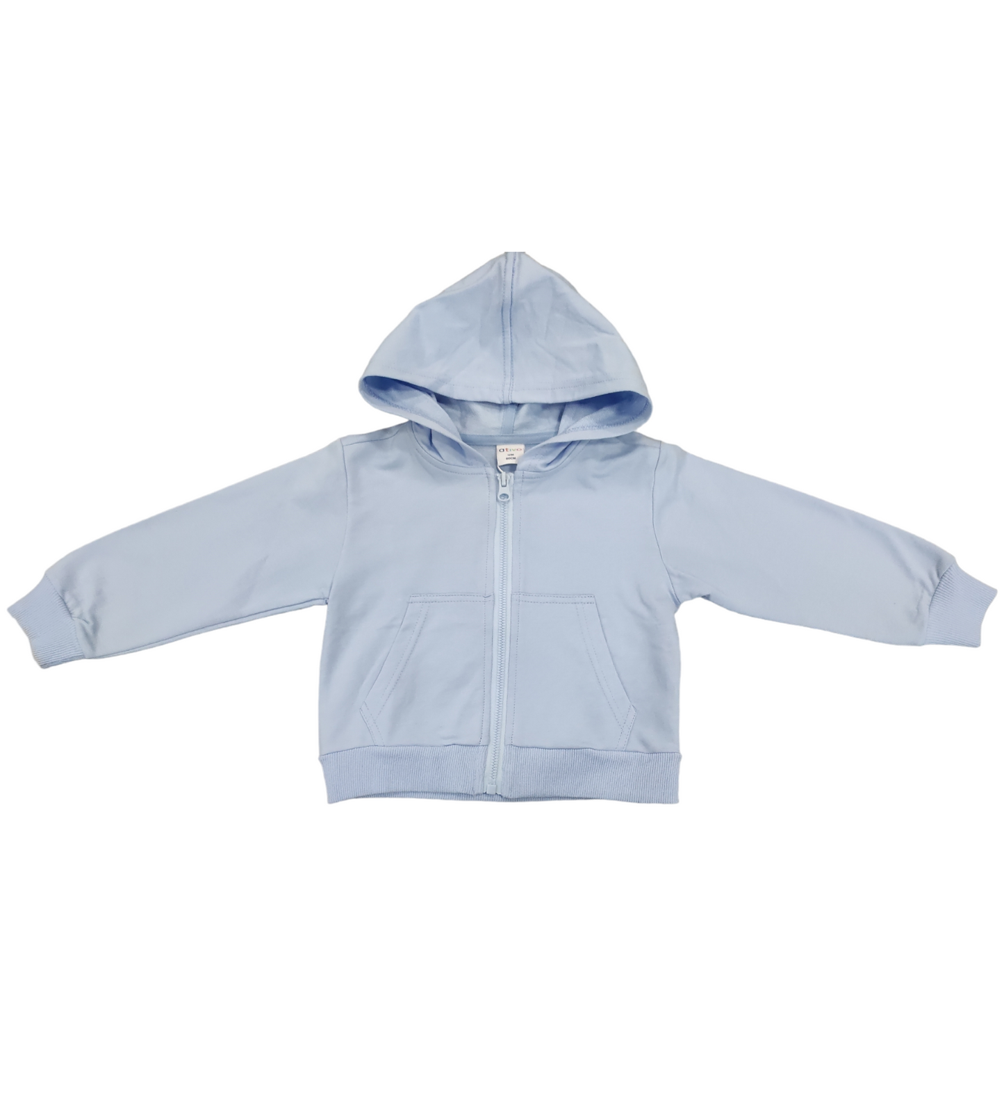 Felpa con Cappuccio Tinta Unita Celeste Bambino 6-36 Mesi