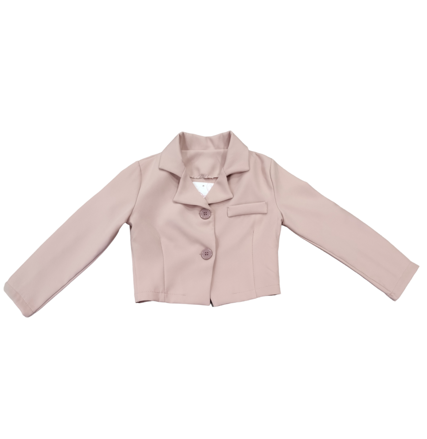 Giacca Corta Elegante Rosa Antico con Bottoni Bambina 3/4 - 13/14 Anni
