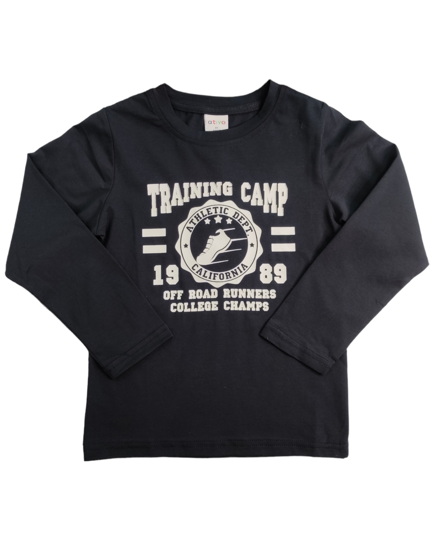 T-shirt Cotone Primaverile Manica Lunga Con Stampa Bambino 4-16 Anni