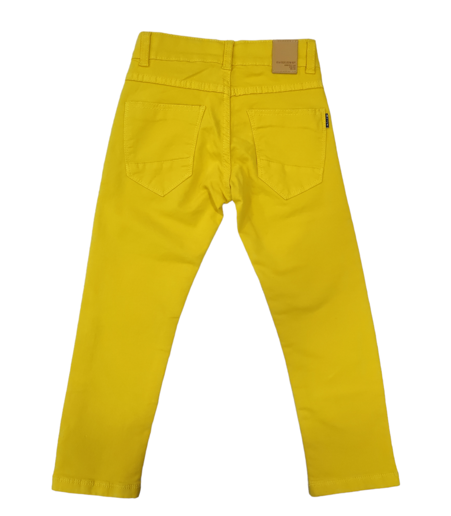 Pantalone Jeans in Cotone Colorato Giallo Primaverile Bambino 4-16 Anni