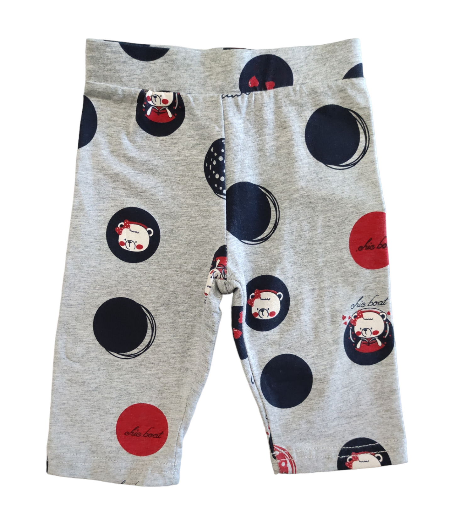 Leggings Grigio con Stampa Modello Pinocchietto Primavera/Estate Bambina 6-36 Mesi