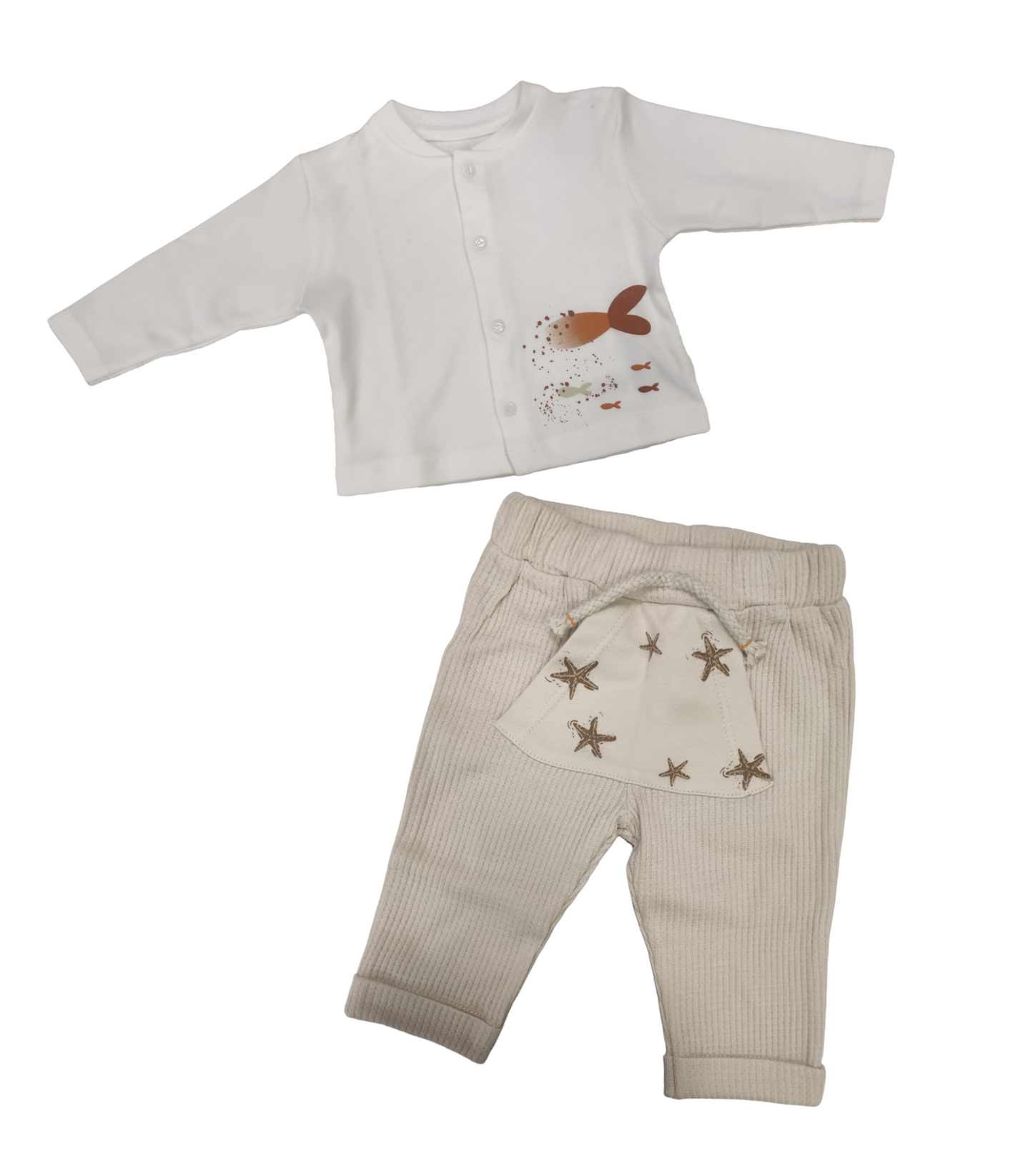 Set Nascita 4 Pezzi Neonato Unisex Cotone Organico 0/1 - 3/6 Mesi Nazareno Gabrielli