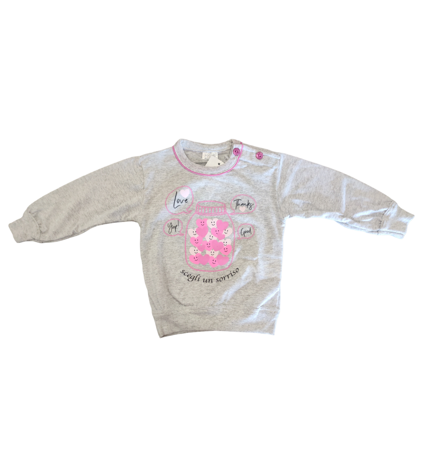 Pigiama Primaverile in Cotone Maglia e Pantalone Bambina 12-30 Mesi