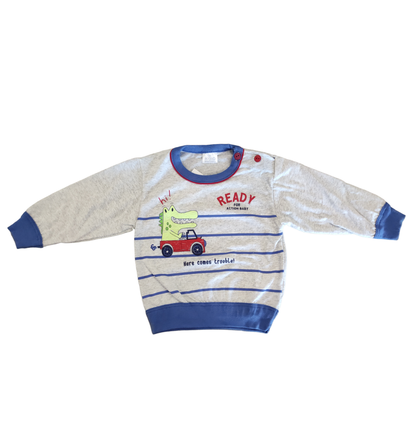 Pigiama Primaverile in Cotone Maglia e Pantalone Bambino 12-30 Mesi