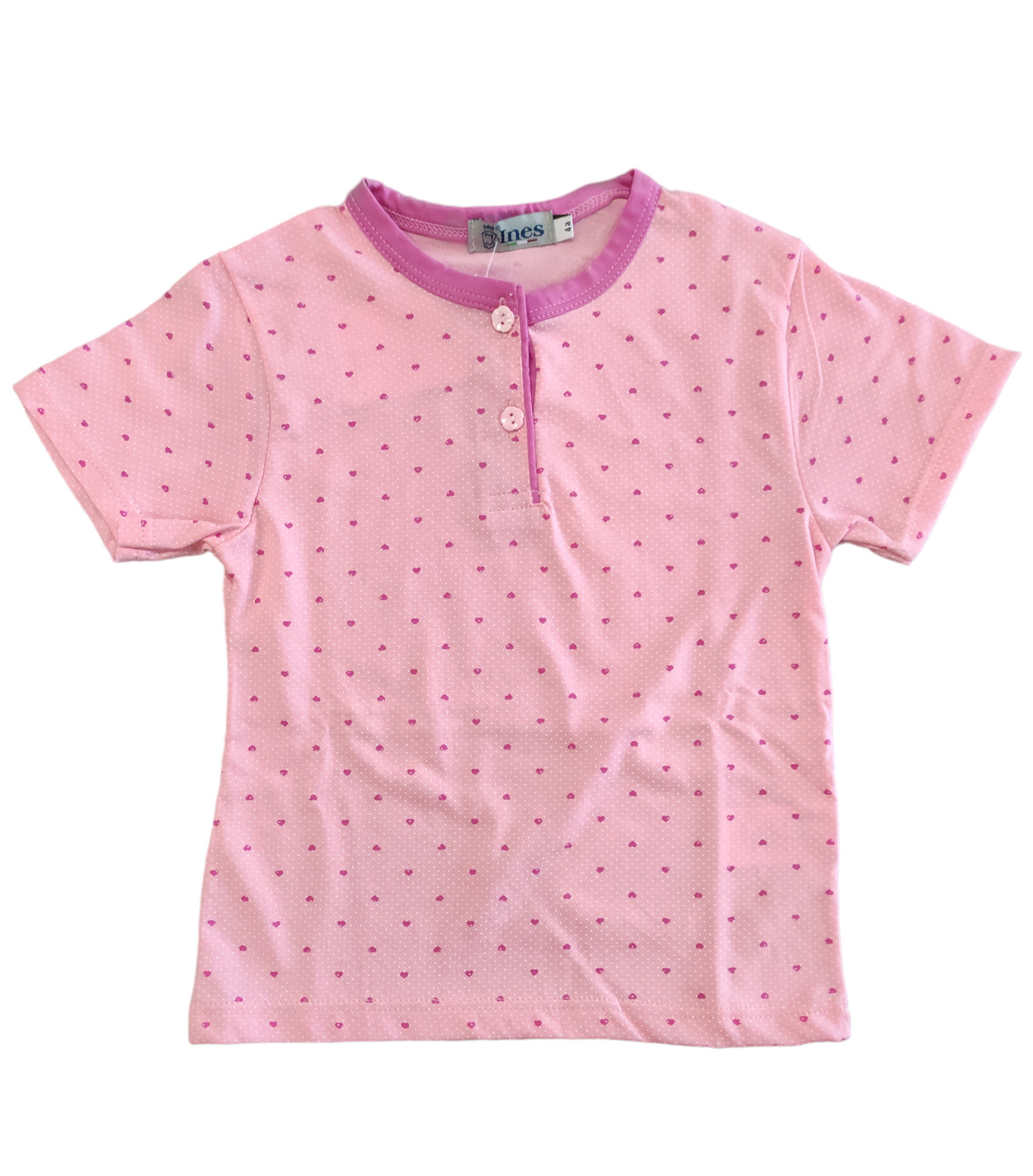 Pigiama Estivo in Cotone Maglia Mezza Manica e Pantaloncino Bambina 4-8 Anni