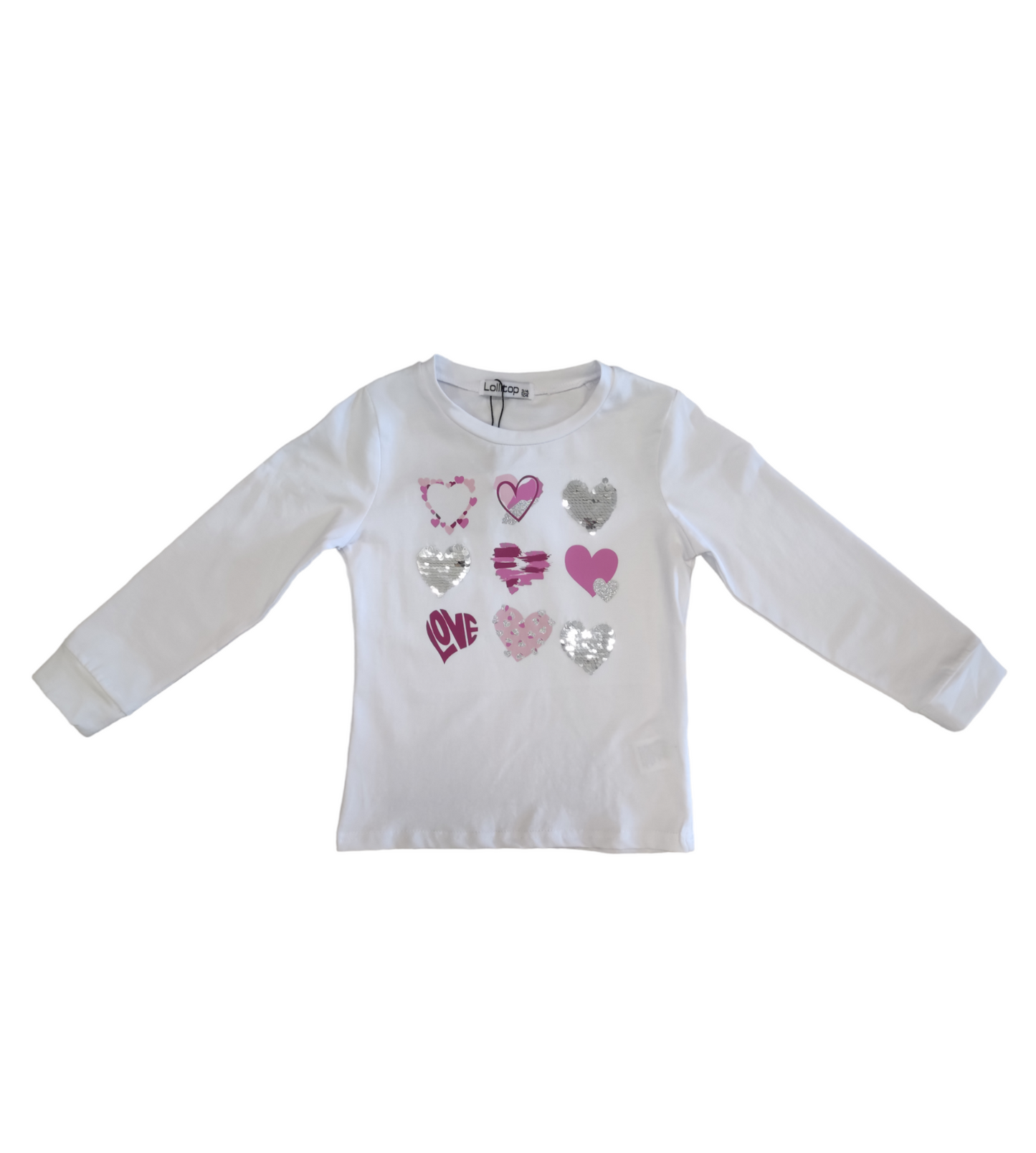 Maglietta in Cotone Manica Lunga Primaverile Lollitop Bambina 3/4 - 11/12 Anni