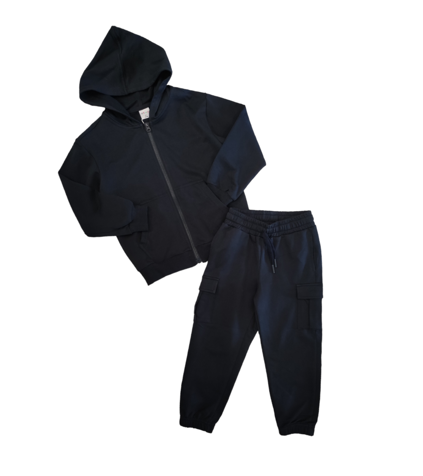 Felpa con Zip e Cappuccio Blu Scuro Garzata Primaverile Bambino/Ragazzo 4-14 Anni