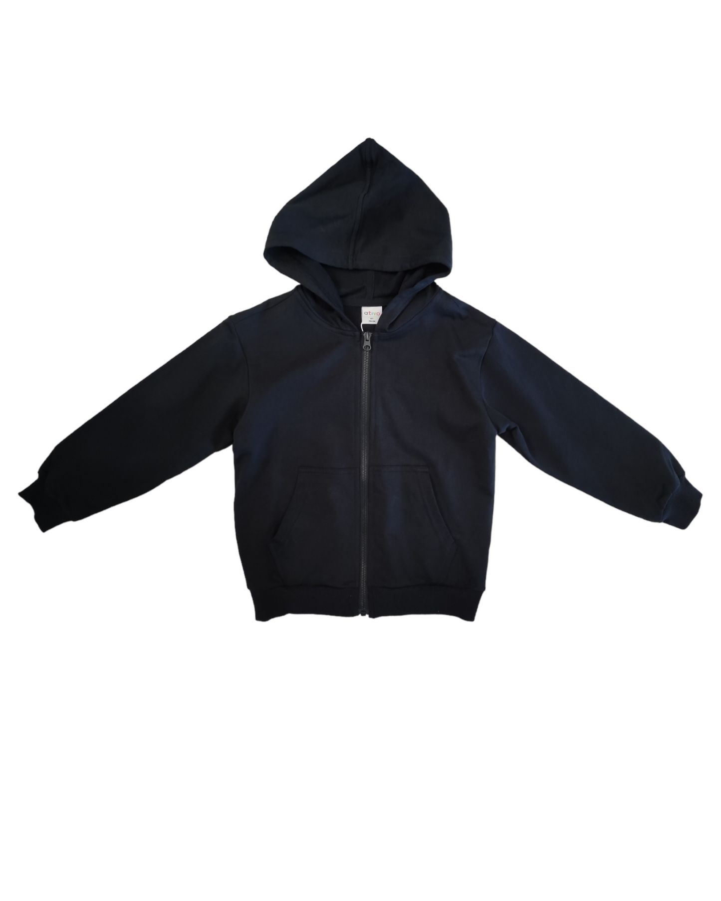 Felpa con Zip e Cappuccio Blu Scuro Garzata Primaverile Bambino/Ragazzo 4-14 Anni