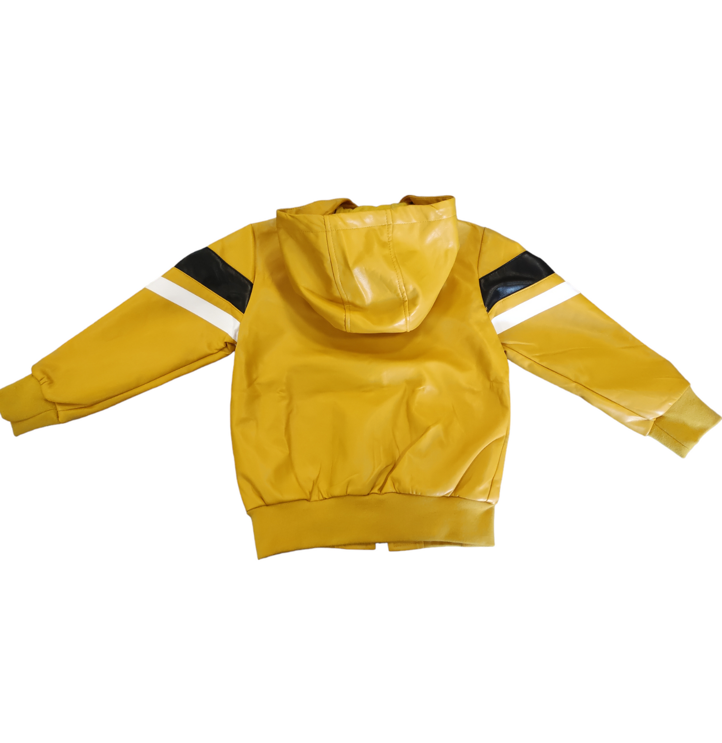 Giubbino in Eco Pelle Full-Zip con Cappuccio Bambino/Ragazzo 4-12 Anni
