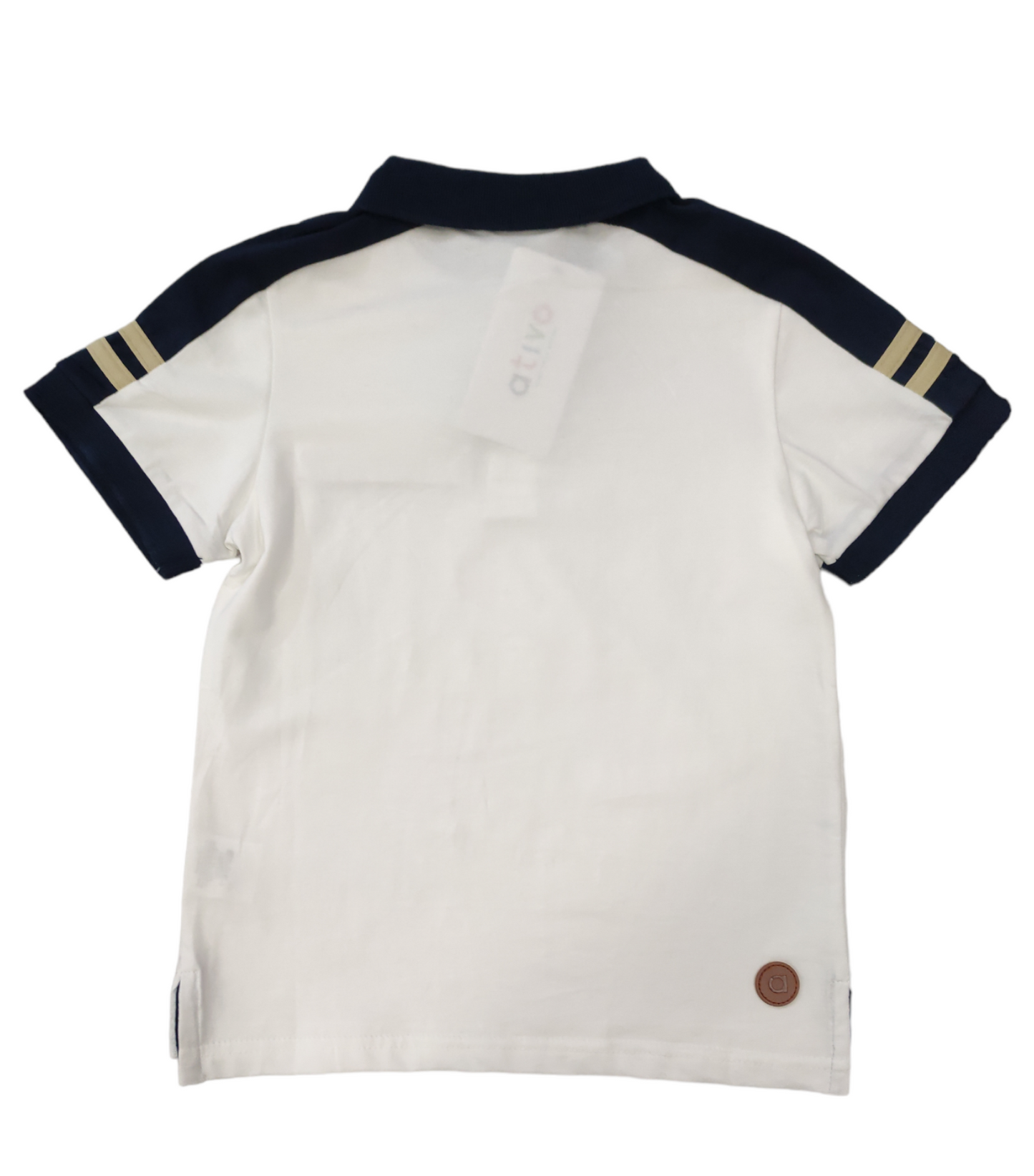 Polo Bianca Mezza Manica Ativo Kids Bambino/Ragazzo 4-14 Anni