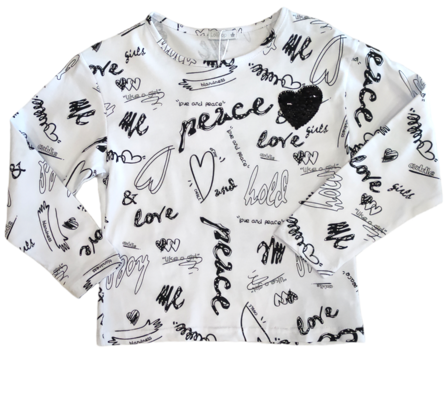 Completo due Pezzi Bianco & Nero Maglia e Pantalone Bambina/Ragazza 8-16 Anni