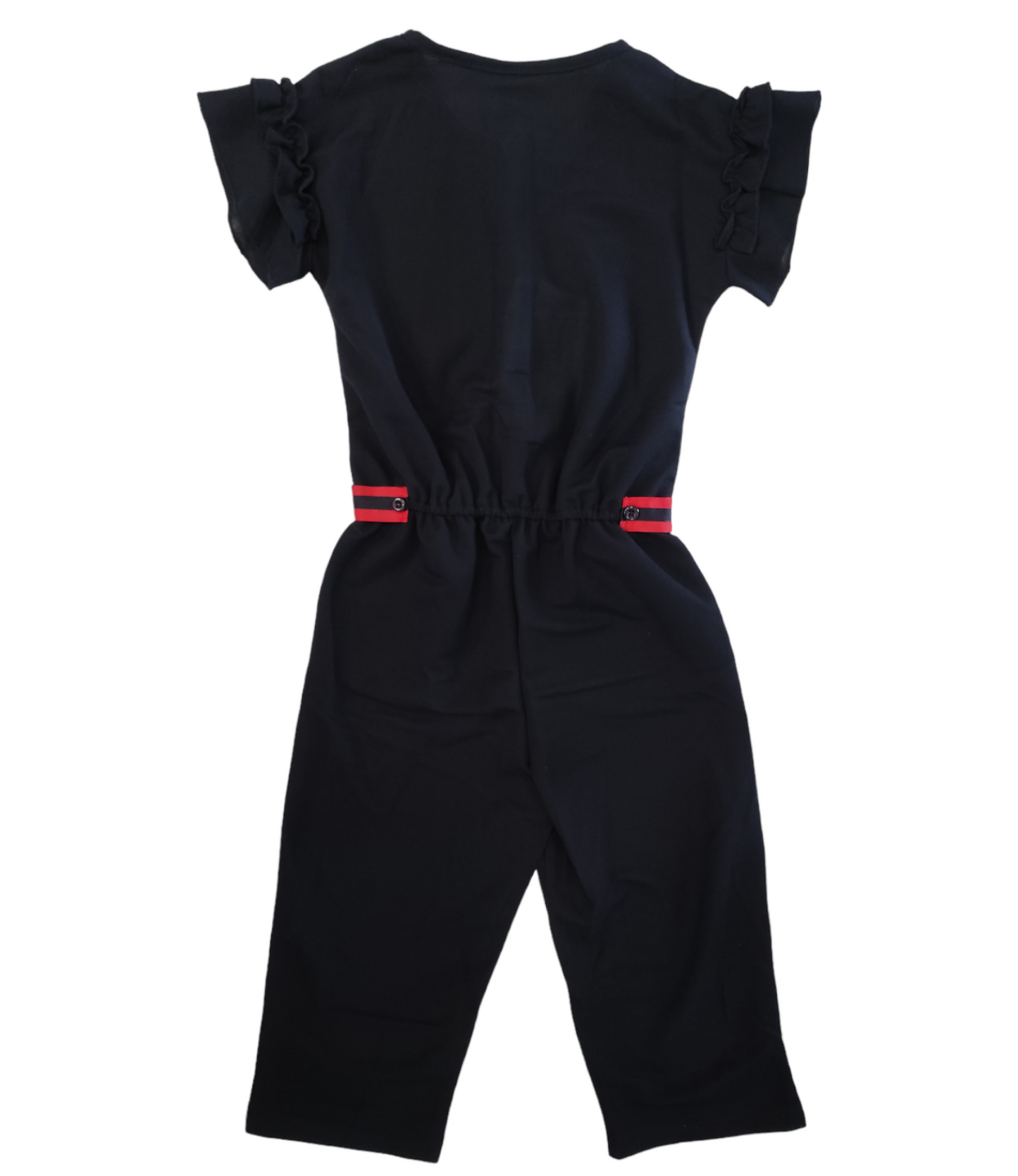 Tuta Intera in Cotone Manica Corta Blu Scuro Bambina/Ragazza 4-14 Anni