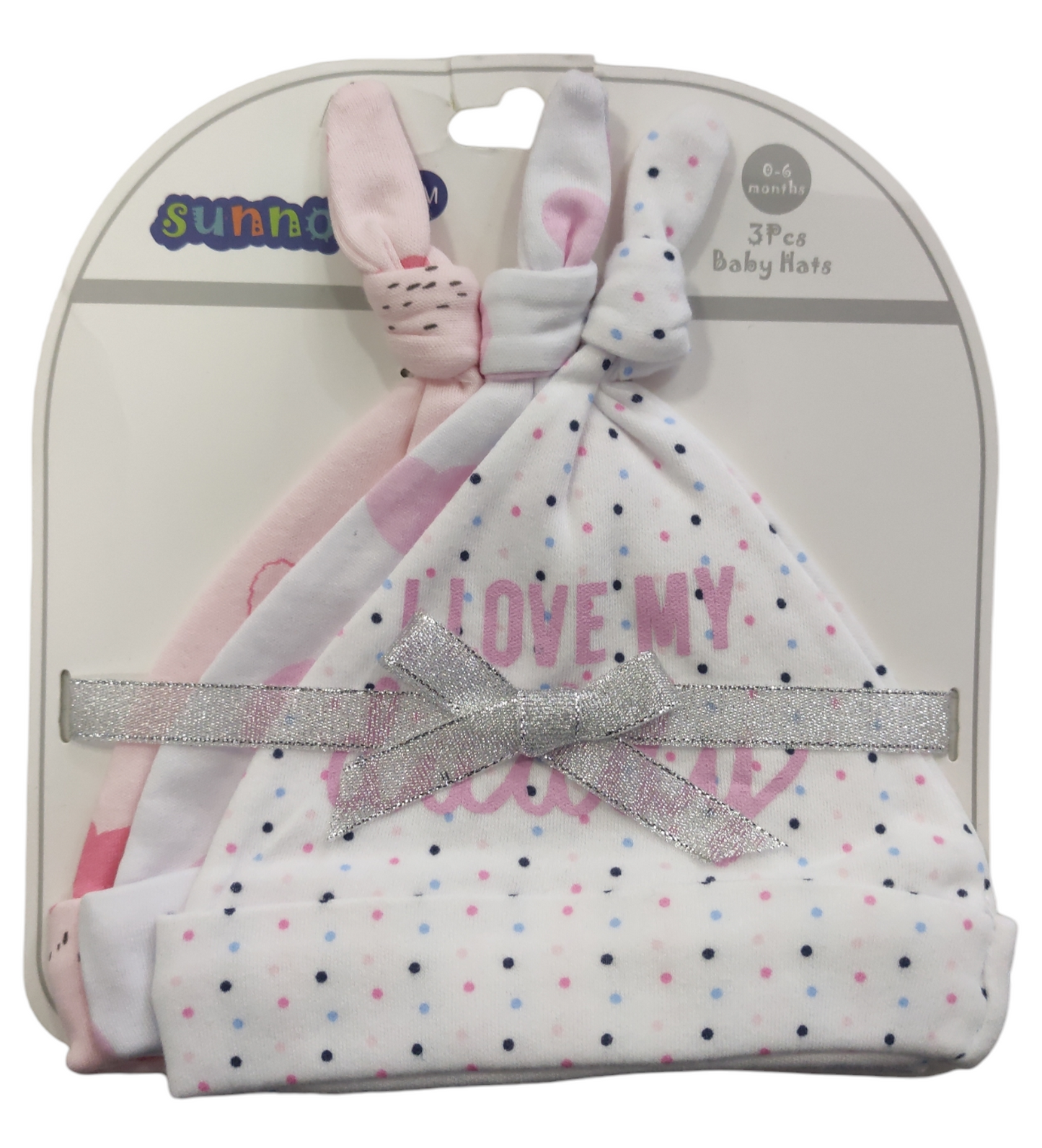 Cappellino Neonata Colorati Fantasia con Nodo Confezione 3 Paia Cappellini Sunnozy