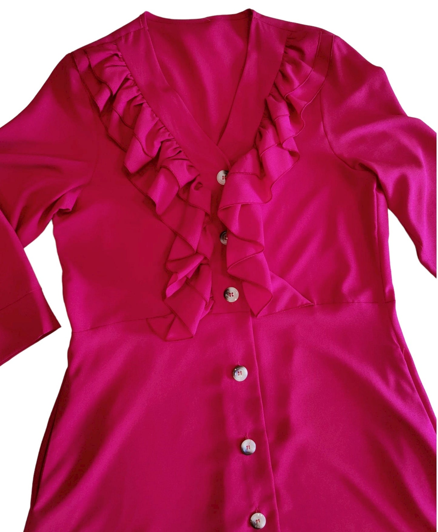 Abito Lungo con Rouches Rosso