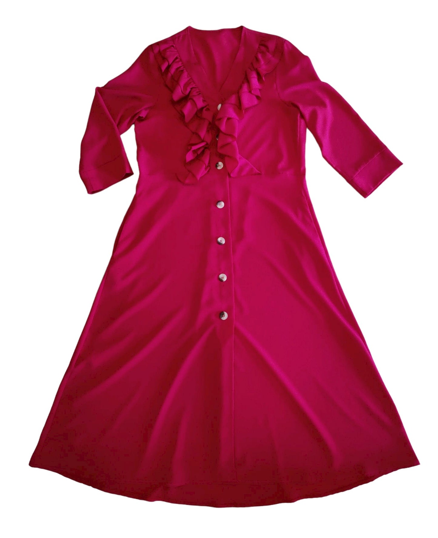 Abito Lungo con Rouches Rosso
