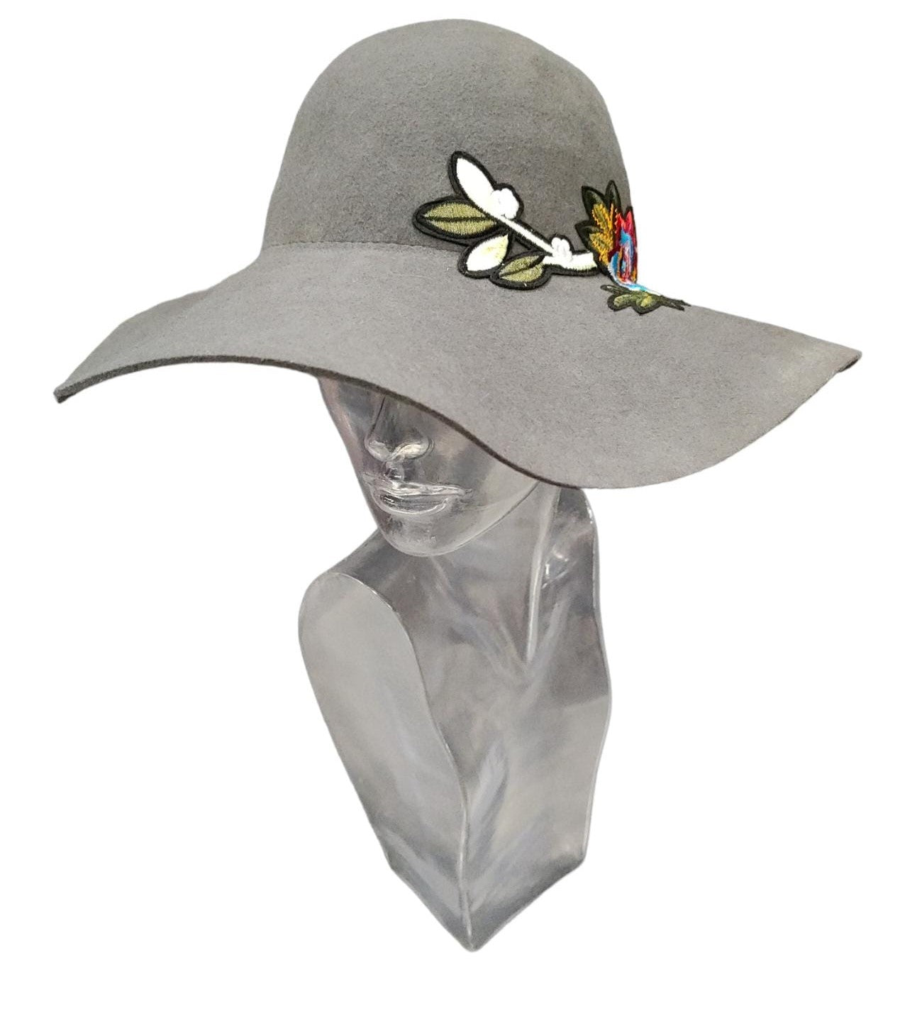 Cappello in Feltro a Falda Larga Con Fiore