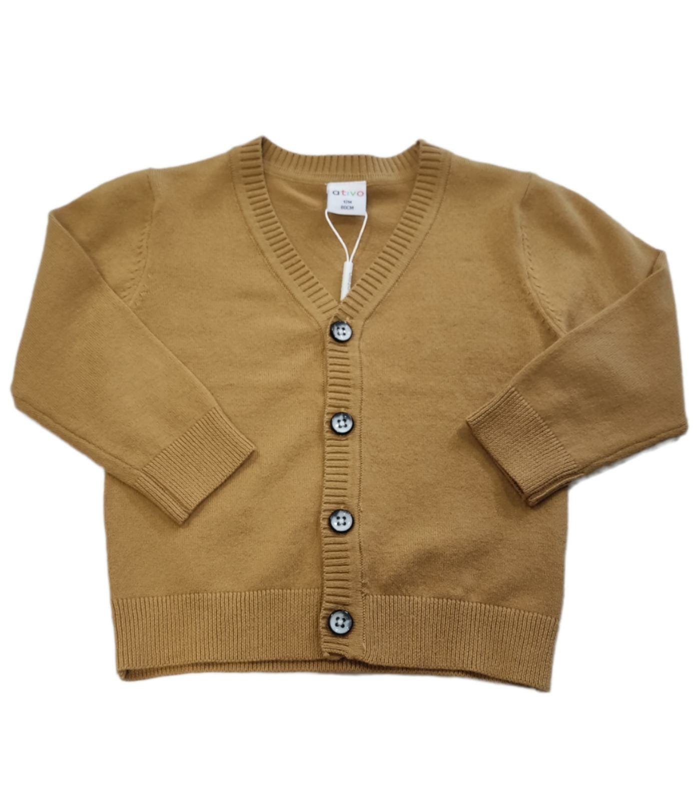Cardigan Scollo a V con Bottoni Bimbo 6-36 Mesi