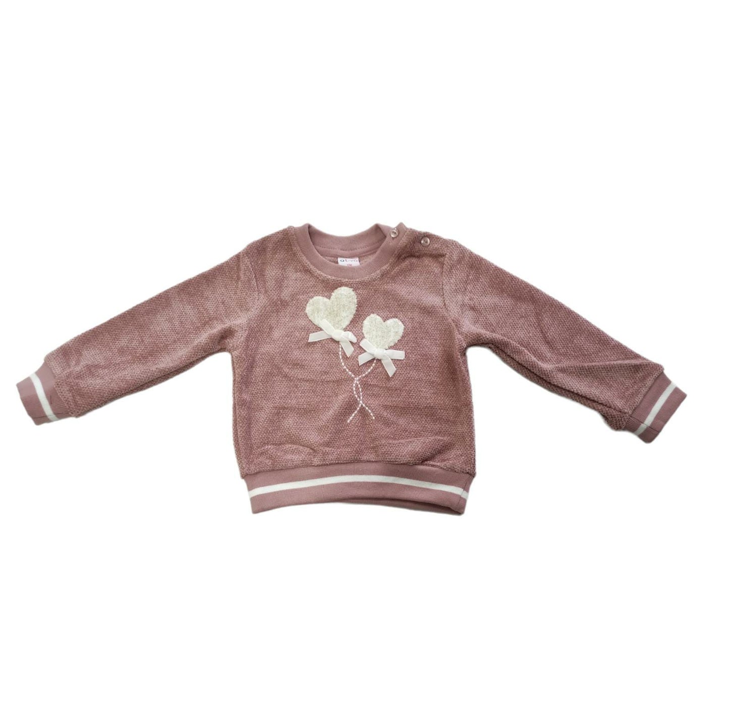 Felpa Maglioncino Invernale con Cuori Bimba 6-36 Mesi