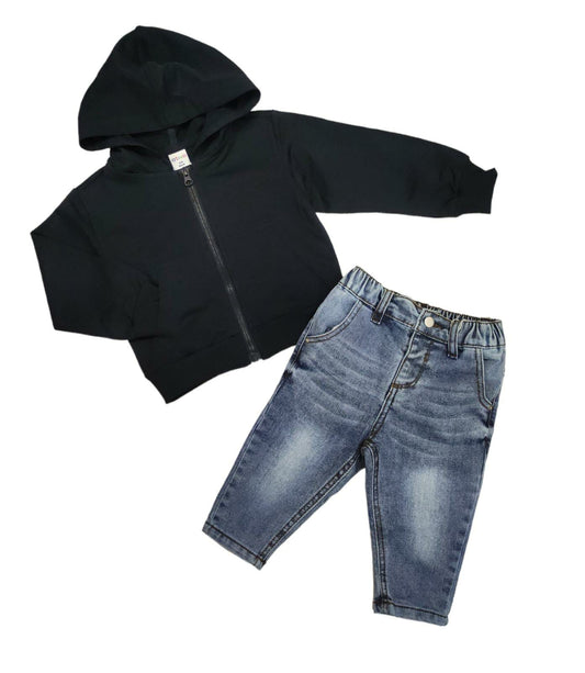 Felpa con Cappuccio Tinta Unita Unisex Bambino Bambina 6-36 Mesi Ativo Kids