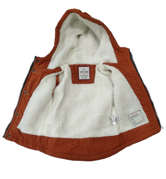 Giubbino Imbottito Con Pelliccetta Interna Ativo Kids Color Ruggine Bambino 6-36 Mesi