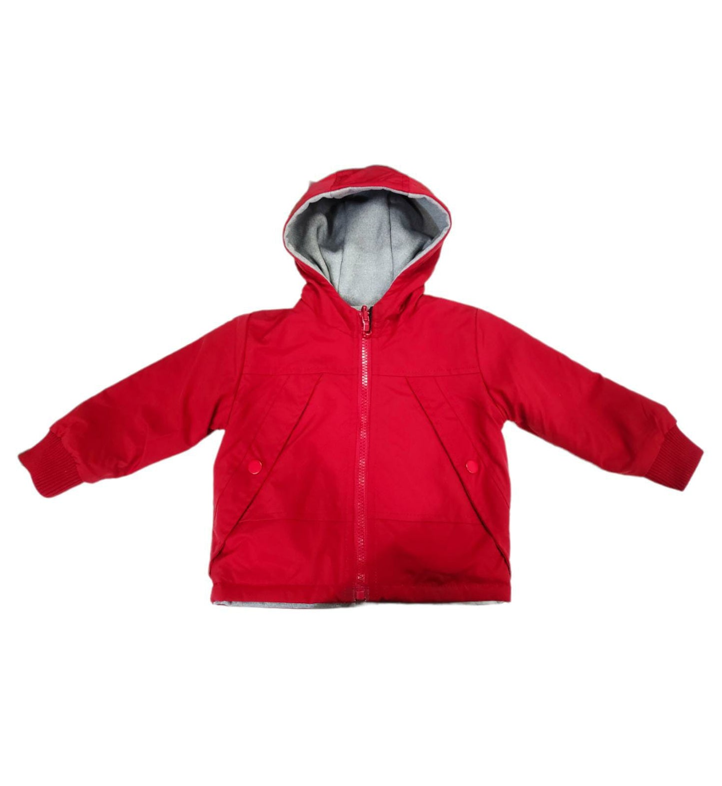 Giubbino Mezza Stagione Double Face Rosso Grigio Bambino 12-36 Mesi